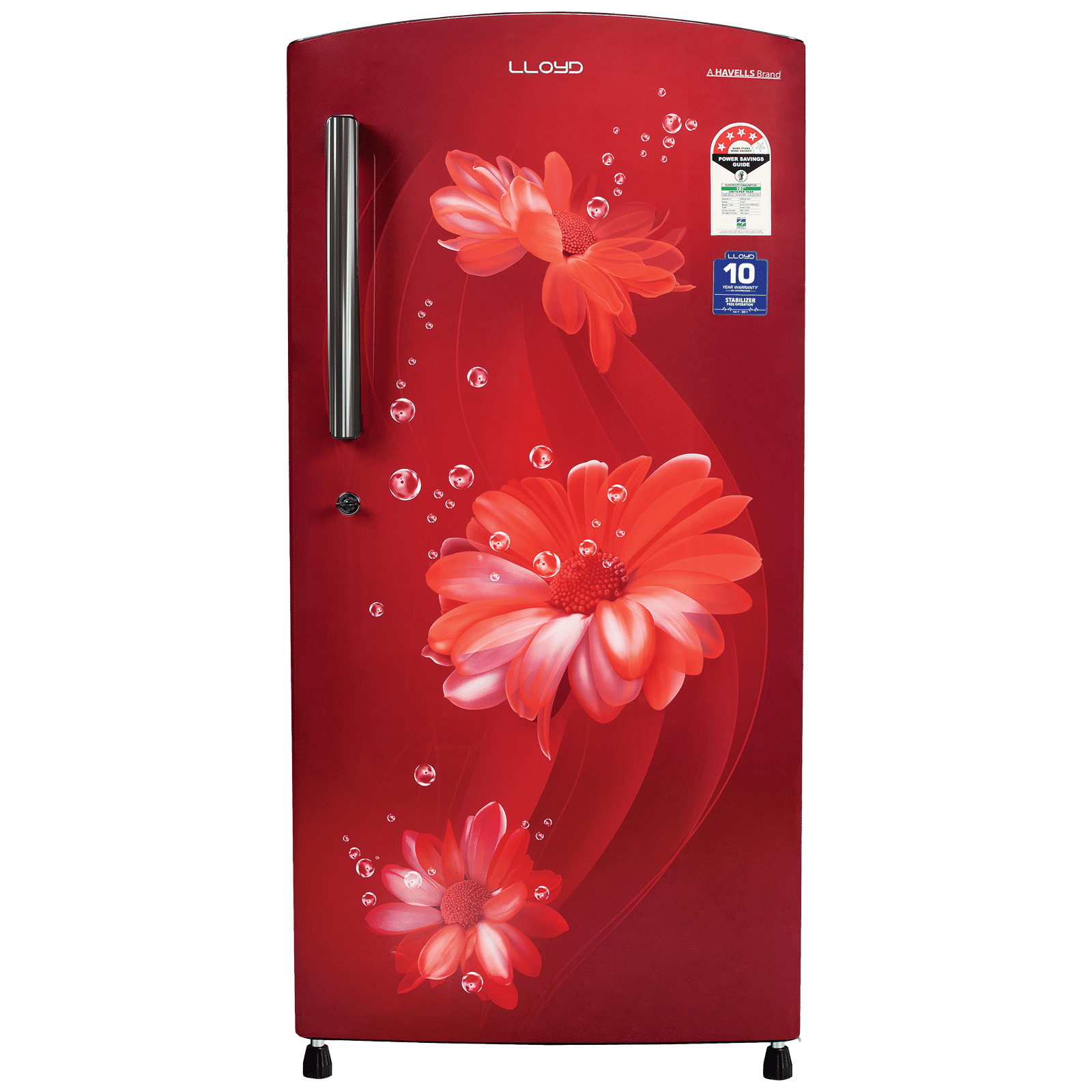 LLOYD 216 Litres 4 Star Direct Cool Single Door Refrigerator with Stabilizer Free Operation (GLDF244SDWT2LC, Daisy Wine)