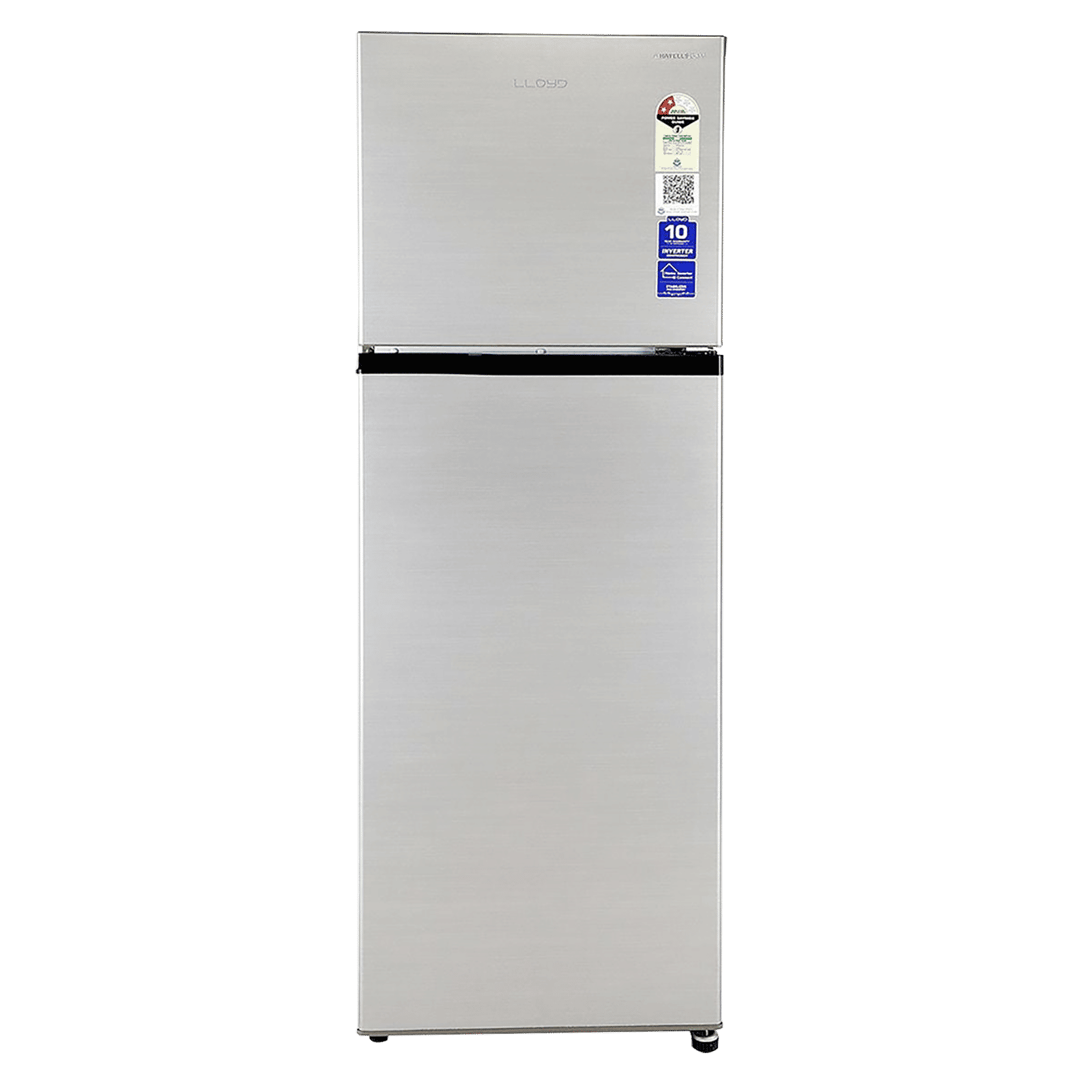 LLOYD 260 Litres 2 Star Frost Free Double Door Refrigerator with Ten Vent Technology (GLFF292AMST1GC, Metallic Silver)