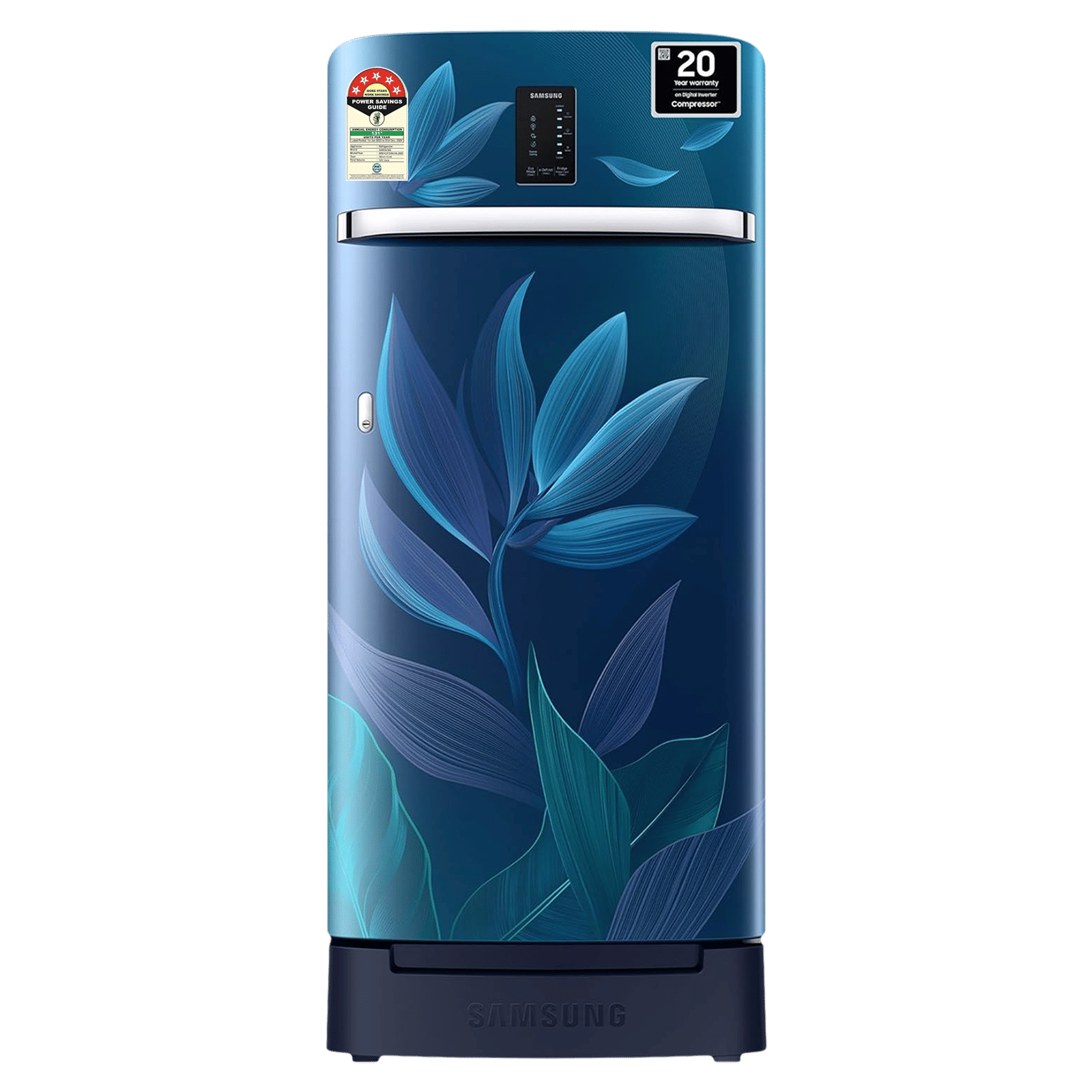 SAMSUNG Digi-Touch Cool 189 Litres 5 Star Direct Cool Single Door Refrigerator with Anti Bacterial Gasket (RR21C2F259U/HL, Paradise Bloom Blue)