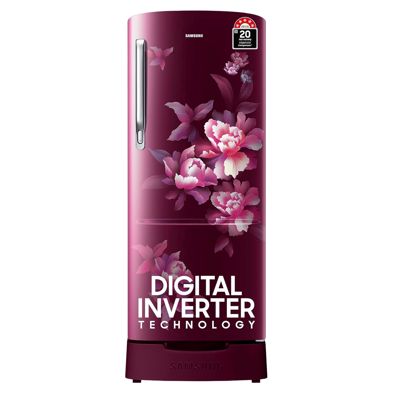 SAMSUNG Stylish Grande 183 Litres 5 Star Direct Cool Single Door Refrigerator with Anti Bacterial Gasket (RR20D2825HN/NL, Himalaya Poppy Red)