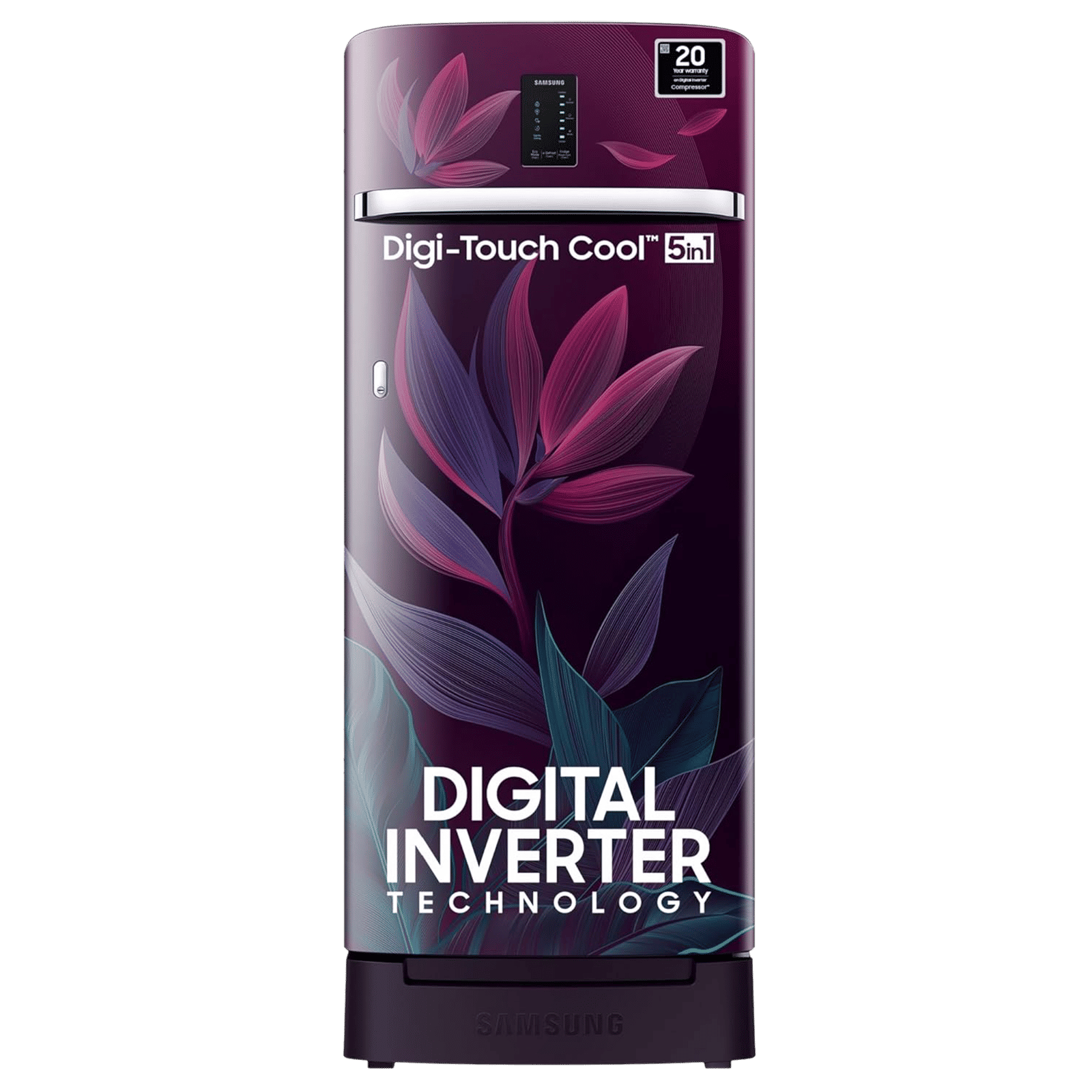 SAMSUNG Digi-Touch Cool 215 Litres 4 Star Direct Cool Single Door Refrigerator with Anti Bacterial Gasket (RR23D2F349R/HL, Paradise Bloom Purple)