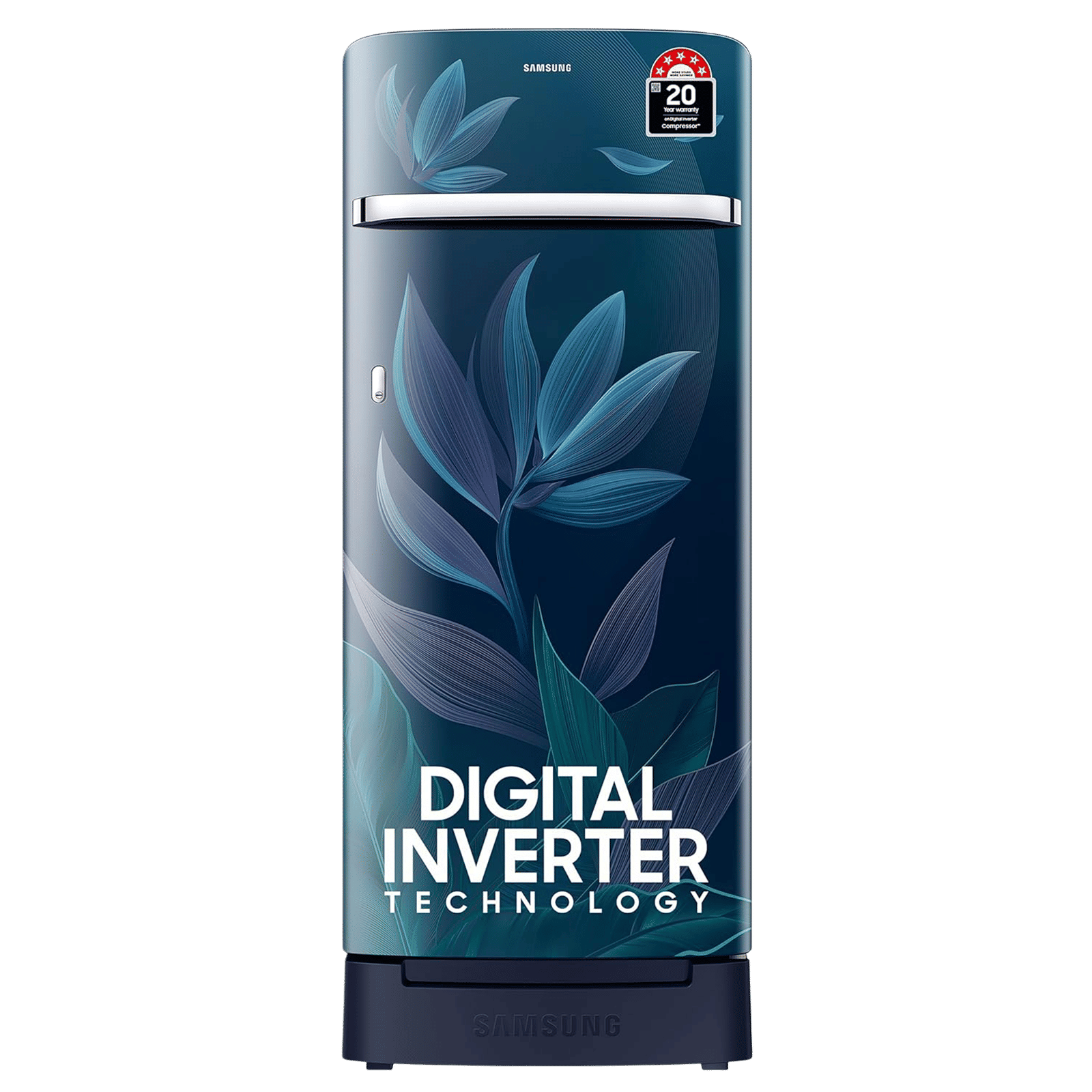 SAMSUNG Horizontal Curve 215 Litres 5 Star Direct Cool Single Door Refrigerator with Anti Bacterial Gasket (RR23D2H359U/HL, Paradise Bloom Blue)