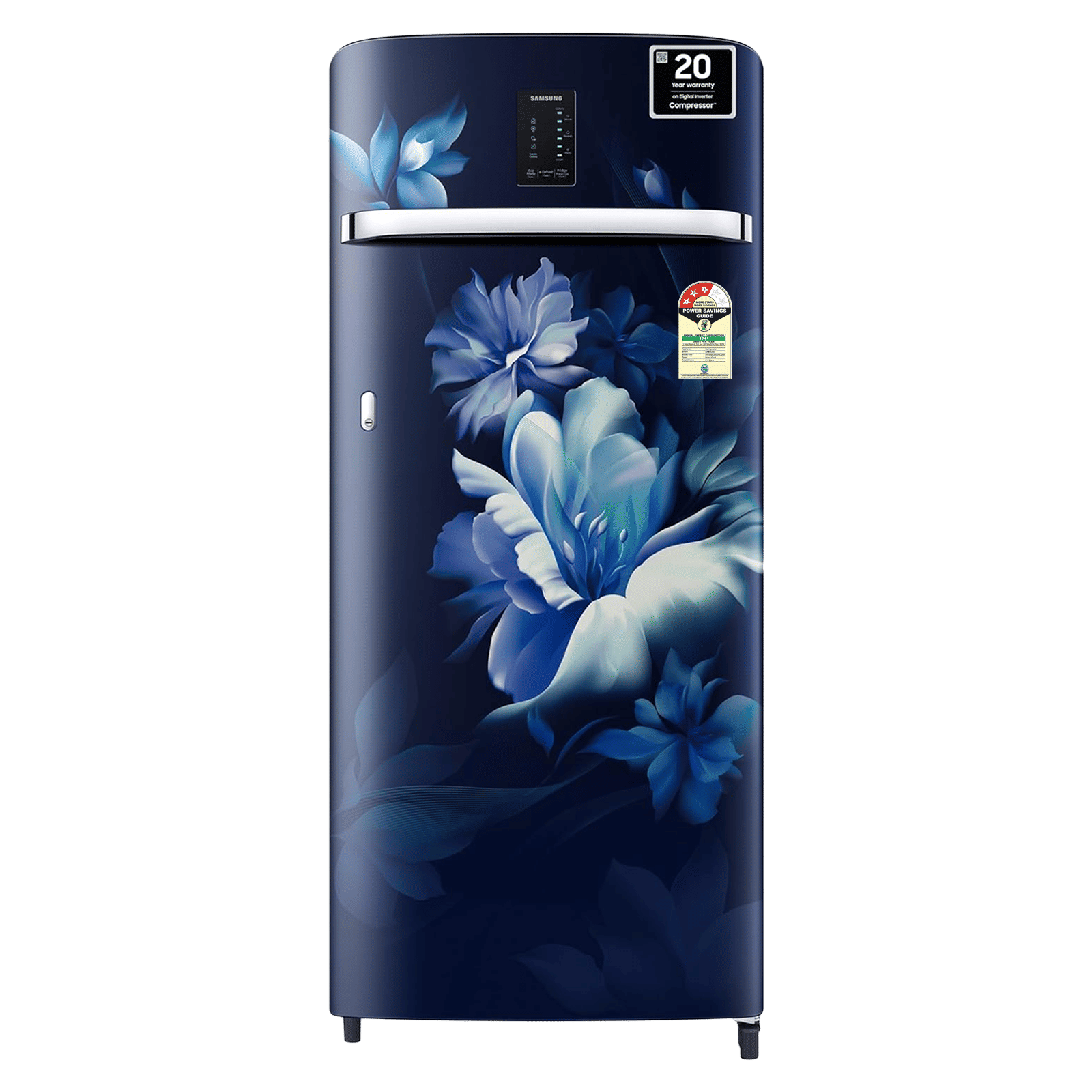 SAMSUNG Digi-Touch Cool 215 Litres 3 Star Direct Cool Single Door Refrigerator with Anti Bacterial Gasket (RR23D2E23UZ/HL, Midnight Blossom Blue)
