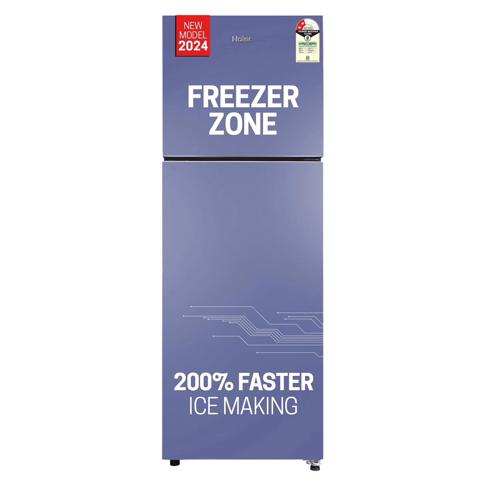Haier 240 Litres 2 Star Frost Free Double Door Refrigerator with Anti-Bacterial Gasket (HEF252ERBP, Radish Blue)