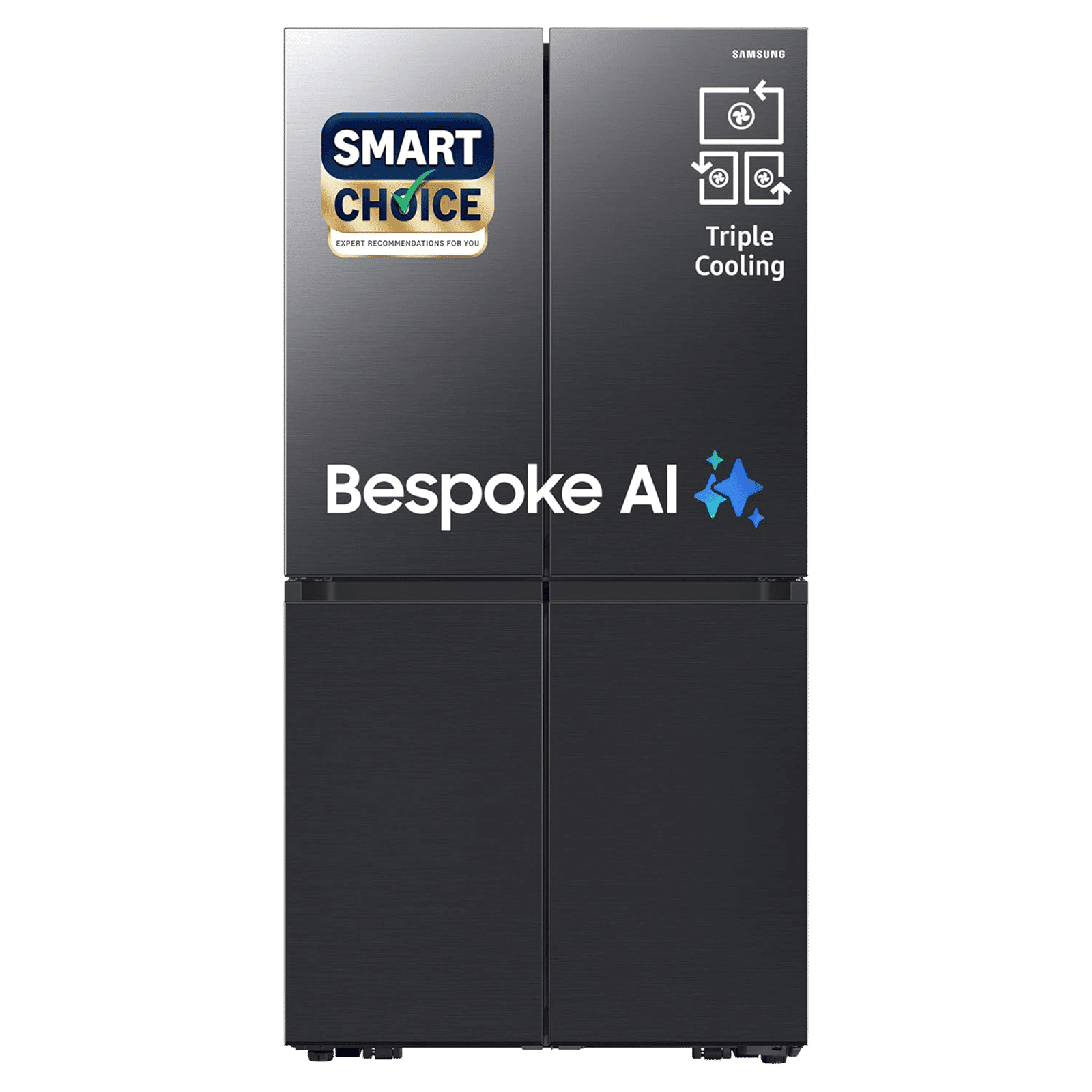 SAMSUNG 650 Litres Frost Free French Door Convertible Refrigerator with Triple Cooling (RF65DG90BDSG/TL, Black Caviar)