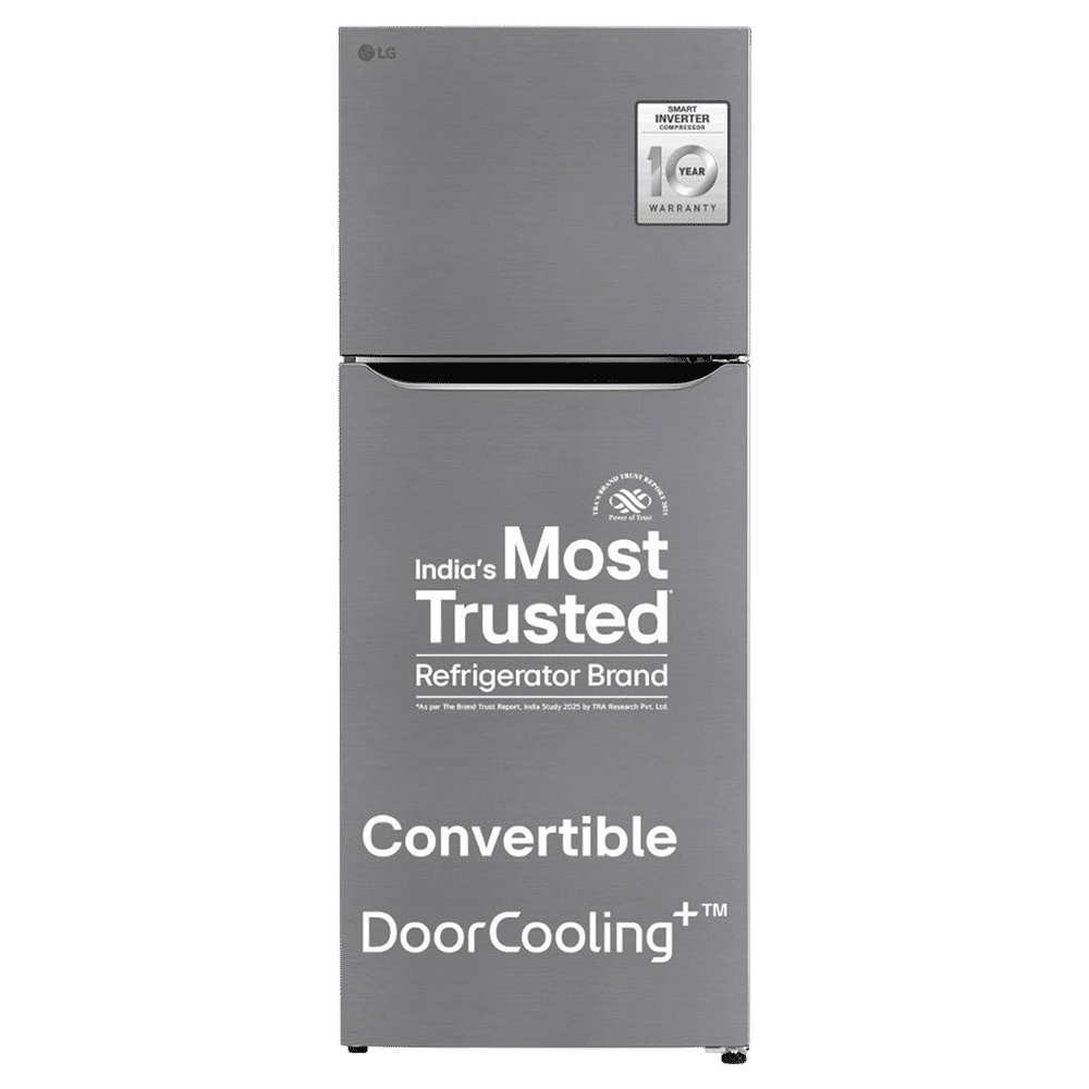 LG 446 Litres 1 Star Frost Free Double Door Convertible Refrigerator with Door Cooling Plus Technology (GL-T502CPZR, Shiny Steel)