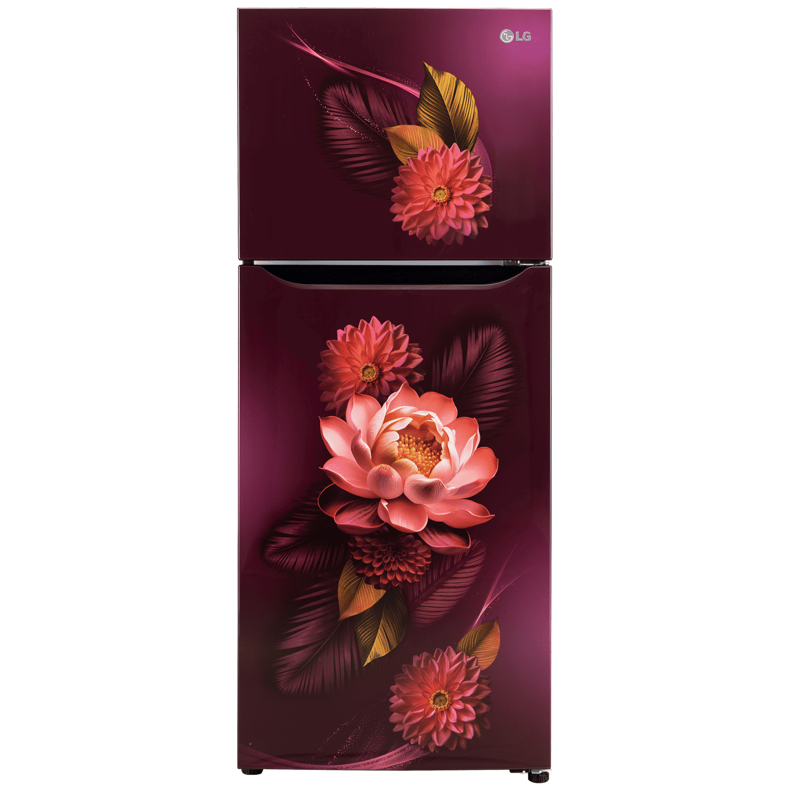 LG 240 Litres 2 Star Frost Free Double Door Convertible Refrigerator with MOIST ‘N’ FRESH Technology (GL-S292SRWY, Red Waterlily)