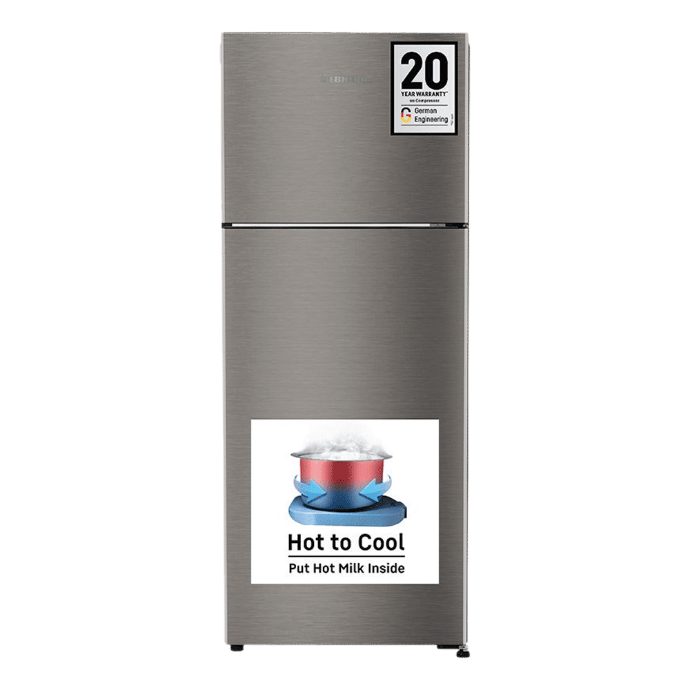 LIEBHERR Pure 245 Litres 2 Star Frost Free Double Door Refrigerator with Anti Bacterial Gasket (TCPgsB 2411, Grey Steel)