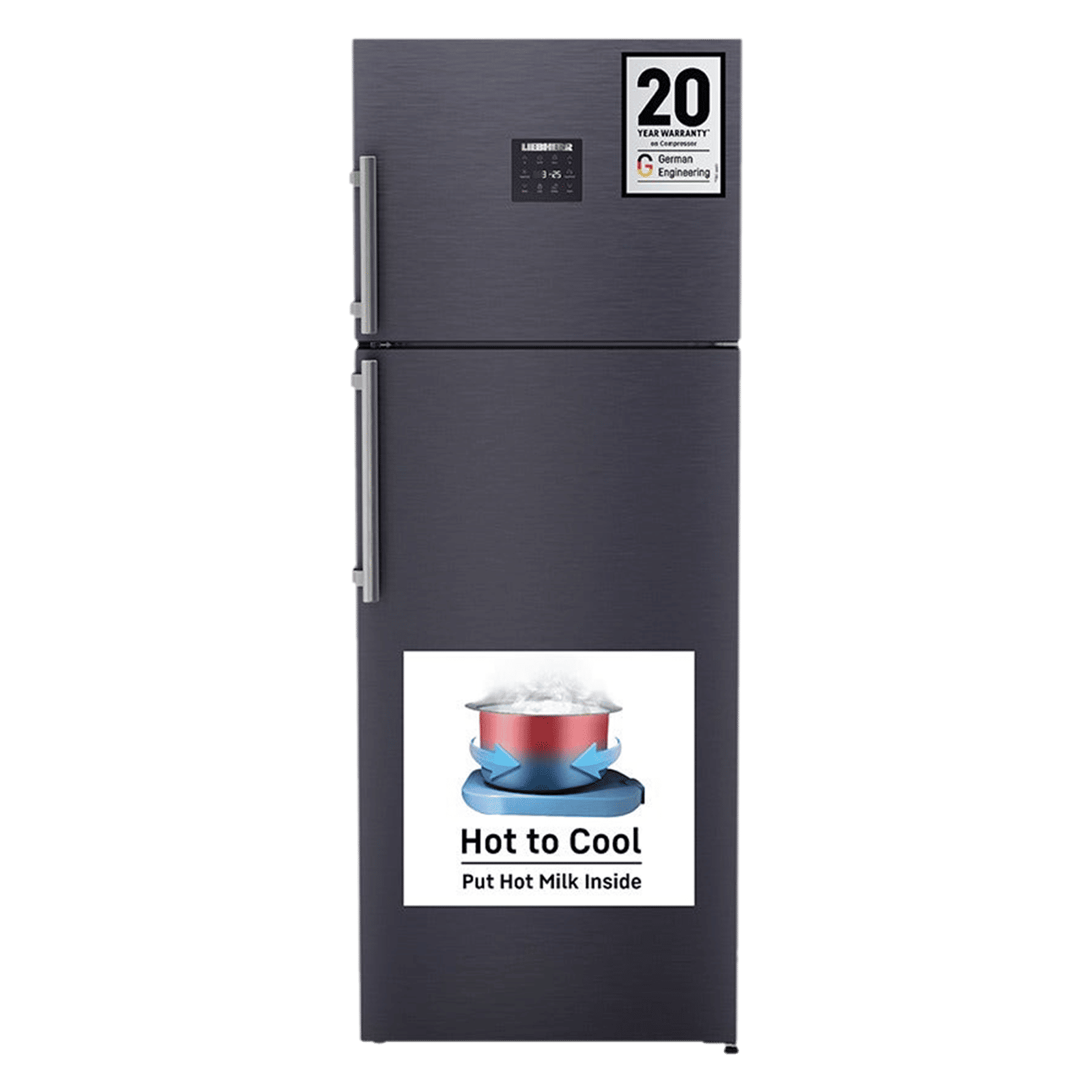 LIEBHERR Prime 428 Litres 2 Star Frost Free Double Door Refrigerator with Anti Bacterial Gasket (TEBcsB 4255, Cobalt Steel)