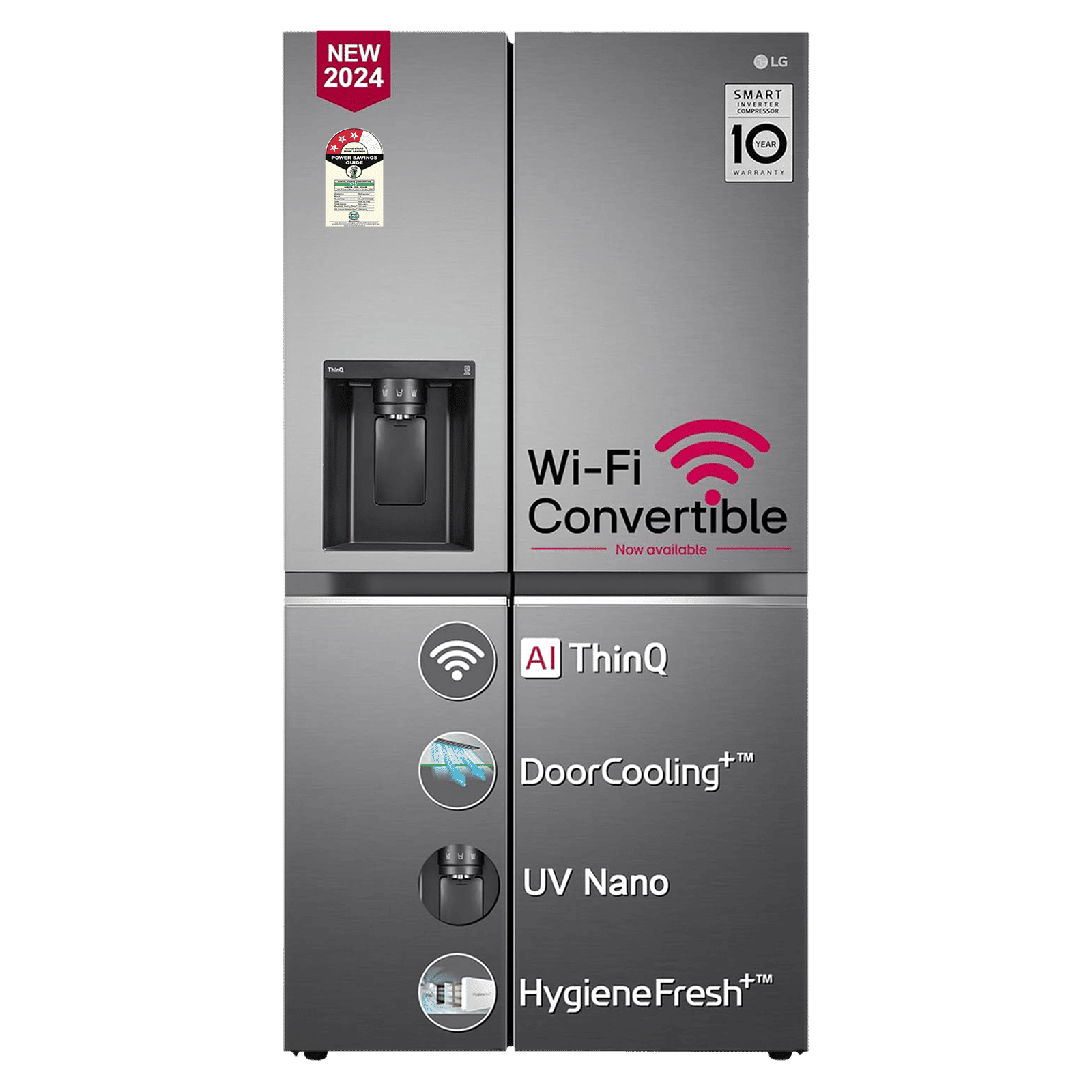 LG 630 Litres 3 Star Frost Free Side by Side Door Smart Wifi Enabled Refrigerator with Multi Air Flow (GL-L257CPZ3, Shiny Steel)