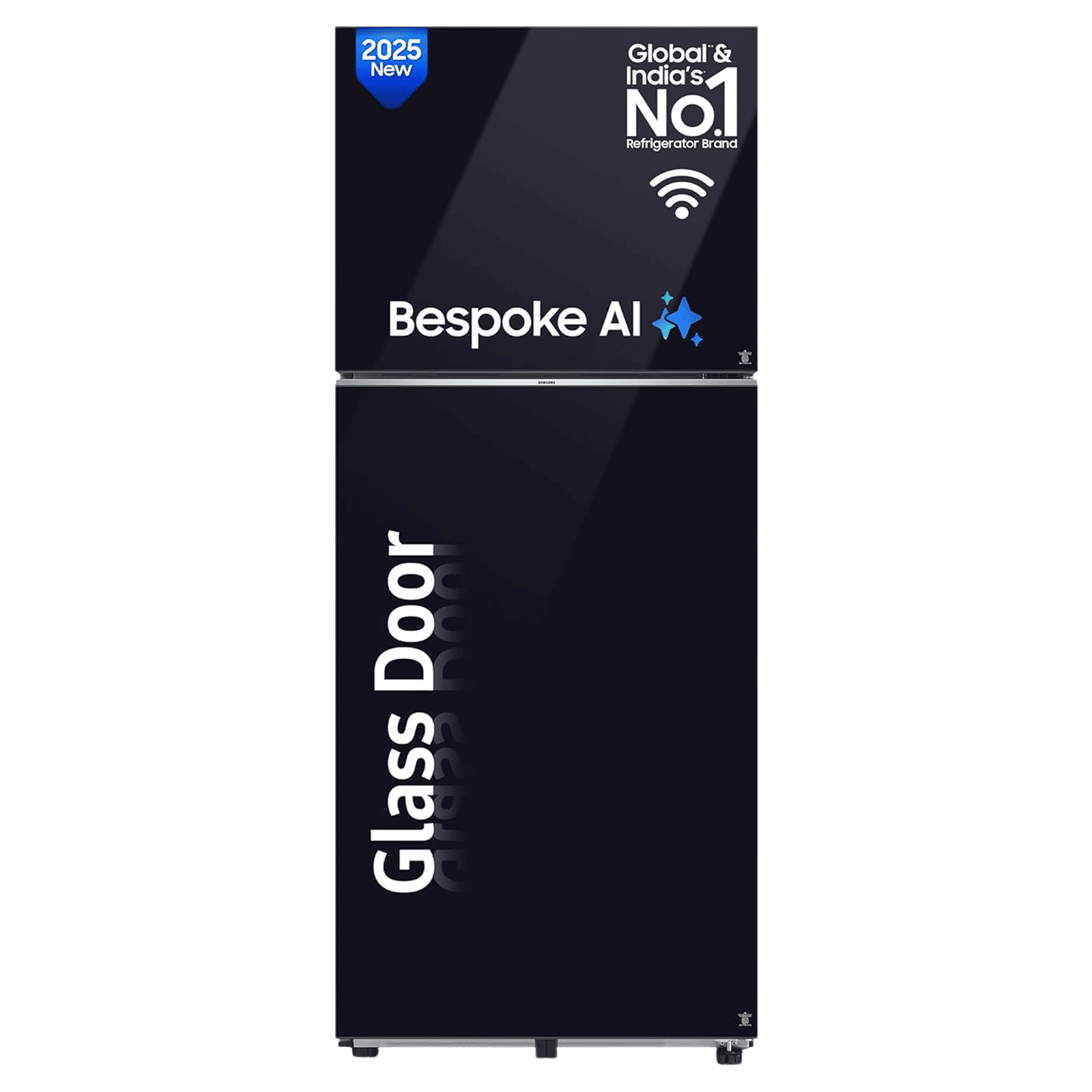 SAMSUNG 396 Litres 2 Star Frost Free Double Door Smart Wifi Enabled Convertible Refrigerator with Digital Inverter Compressor (RT41DB6A4B22HL, Black Glass)