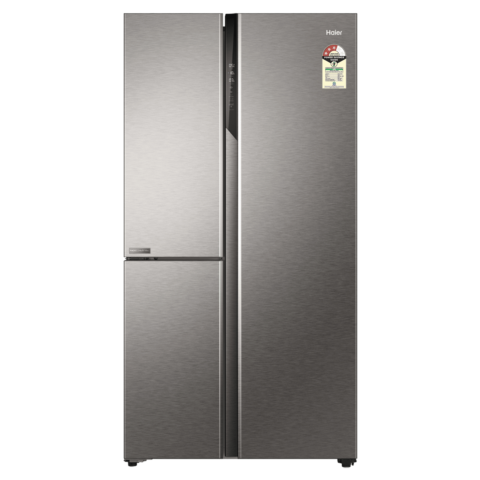 Haier 598 Litres 3 Star Frost Free Side By Side Smart Wifi Enabled Convertible Refrigerator with Deo Fresh Technology (HRT-683ISU1, Inox Steel)