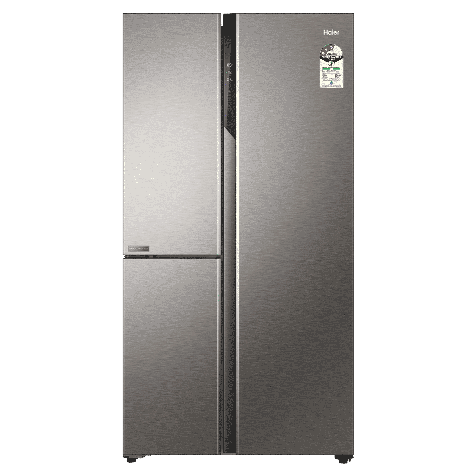 Haier 598 Litres 3 Star Frost Free Side By Side Smart Wifi Enabled Convertible Refrigerator with Deo Fresh Technology (HRT-683ISU1, Inox Steel)