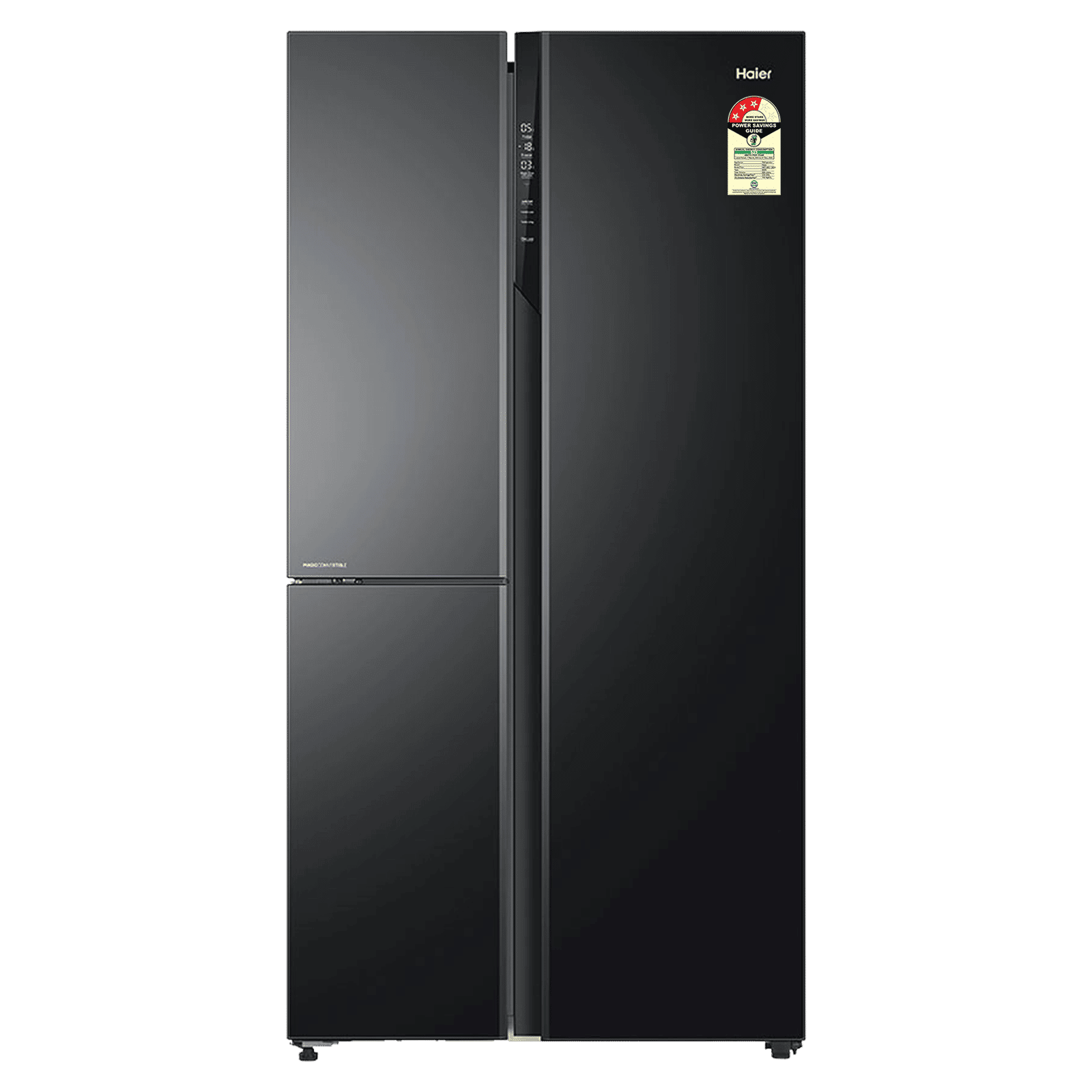 Haier 598 Litres 3 Star Frost Side-by-Side Smart Wifi Enabled Convertible Refrigerator with Digital Control Panel (HRT-683KGU1, Black Glass)