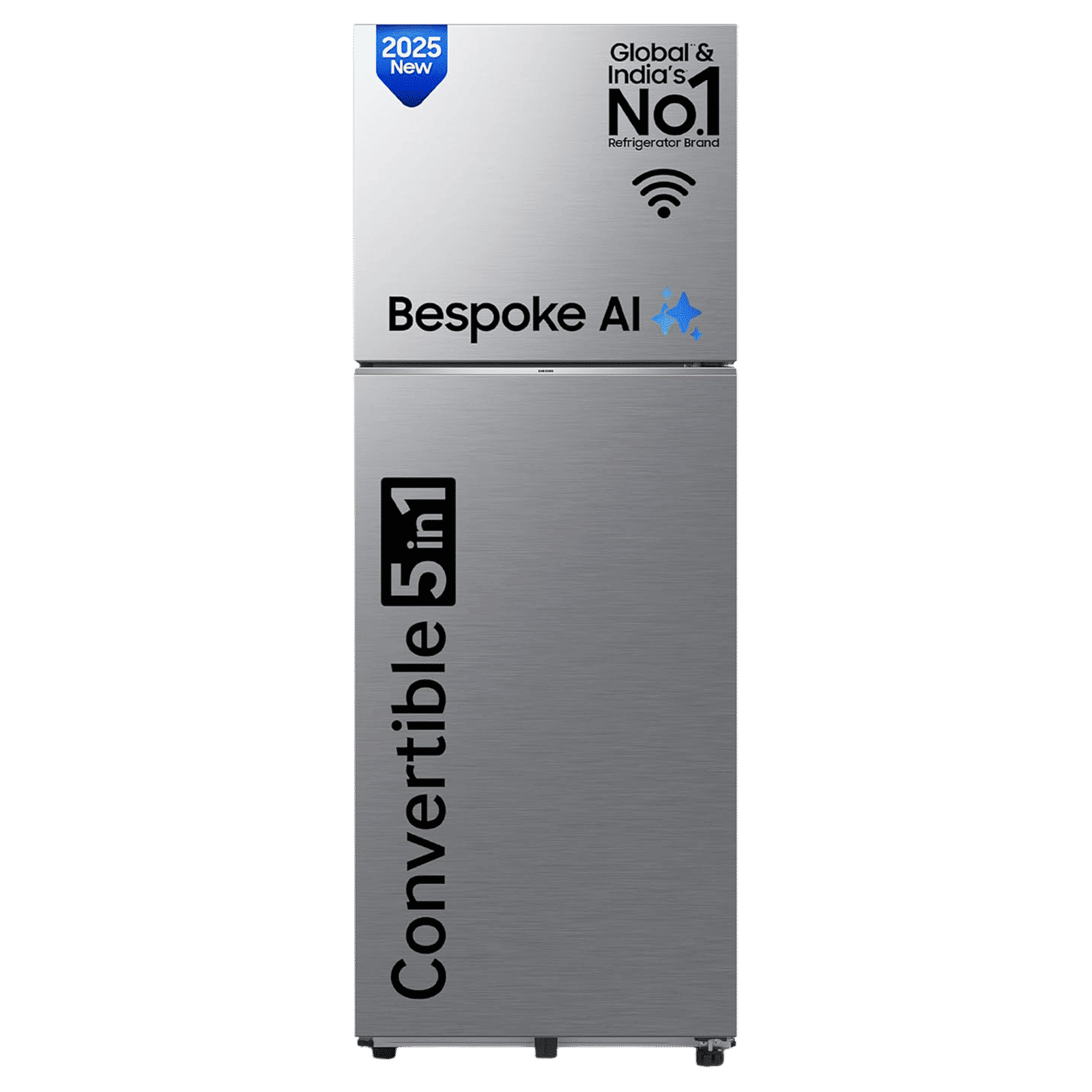 SAMSUNG 330 Litres 2 Star Frost Free Double Door Smart Wifi Enabled Refrigerator with Twin Cooling Plus Technology (RT34DG5A2BS8HL, Elegant Inox)