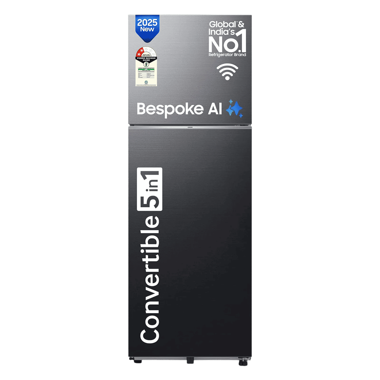 SAMSUNG 350 Litres 2 Star Frost Free Double Door Smart Wifi Enabled Refrigerator with Twin Cooling Plus Technology (RT38DG5A2BBXHL, Luxe Black)