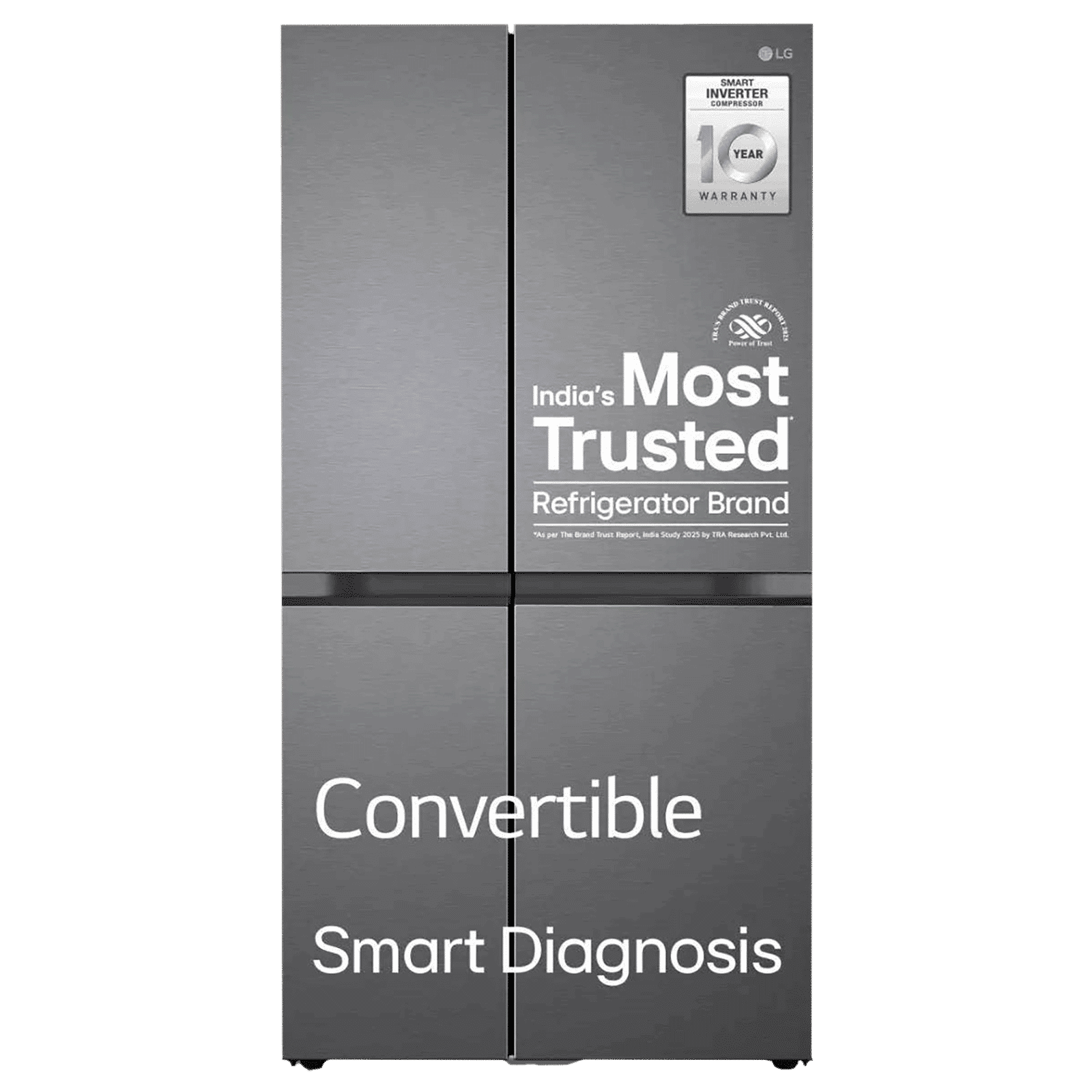 LG 650 Litres 3 Star Frost Free Side by Side Refrigerator with Auto Smart Connect (GL-B257JDS3, Dazzle Steel)