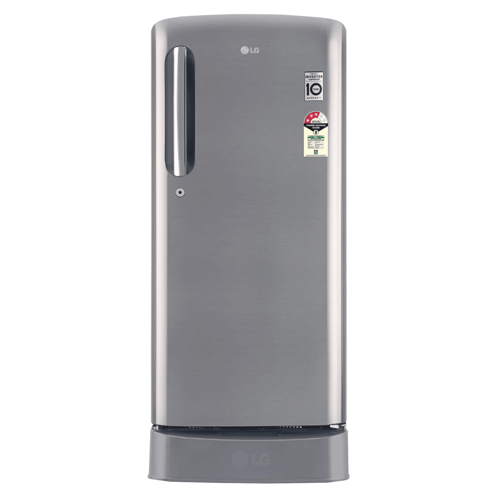 LG 185 Liters 3 Star Direct Cool Single Door Refrigerator with Antibacterial Gasket (GL-D201APZD, Shiny Steel)