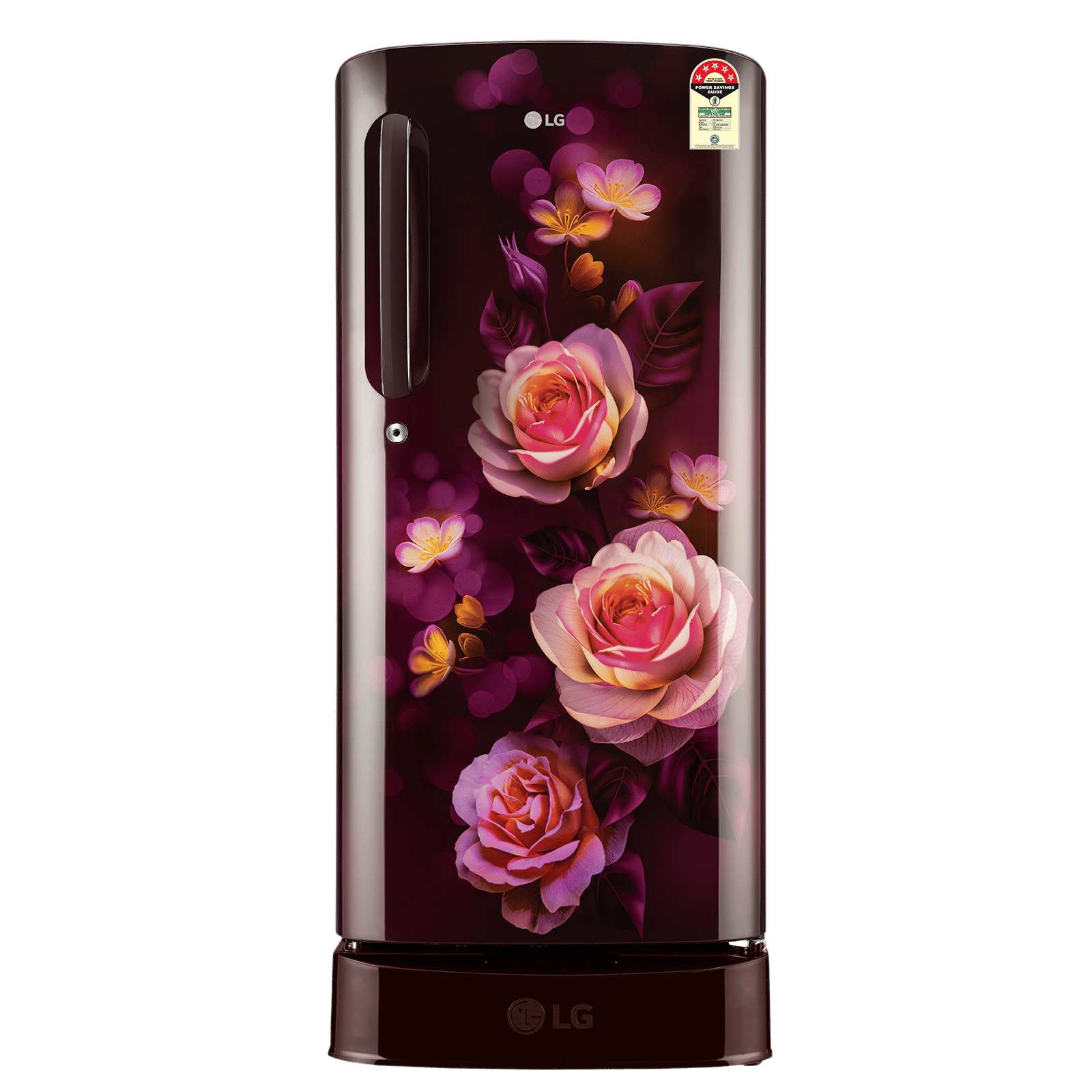 LG 201 Series 185 Litres 5 Star Direct Cool Single Door Refrigerator with Auto Smart Connect (GL-D201ASBU, Scarlet Bloom)