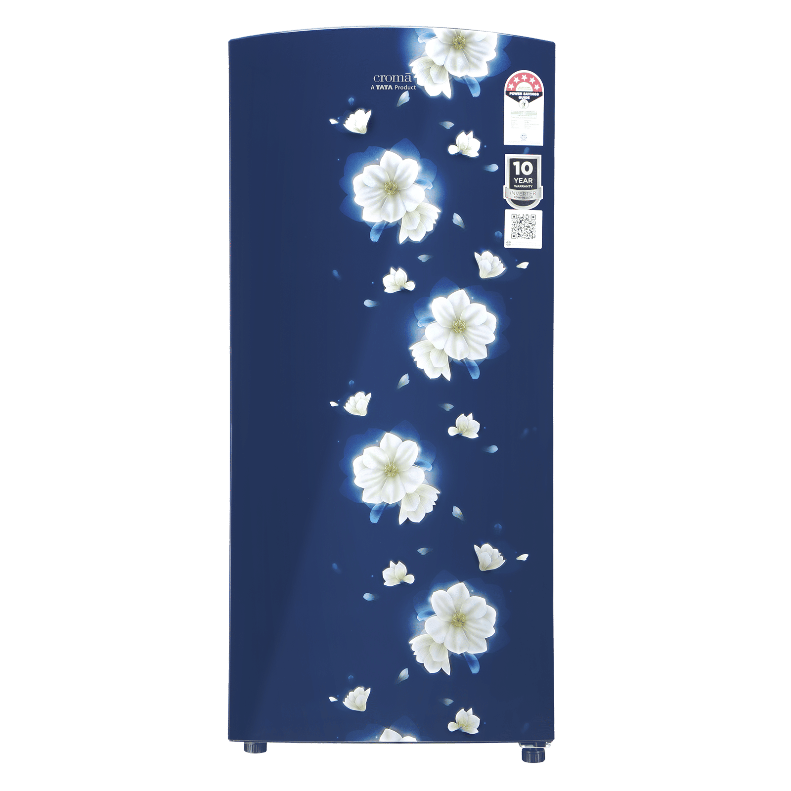 Croma 187 Litres 5 Star Direct Cool Single Door Refrigerator with Inverter Technology (CRLR187DIF302707, Floral Blue)