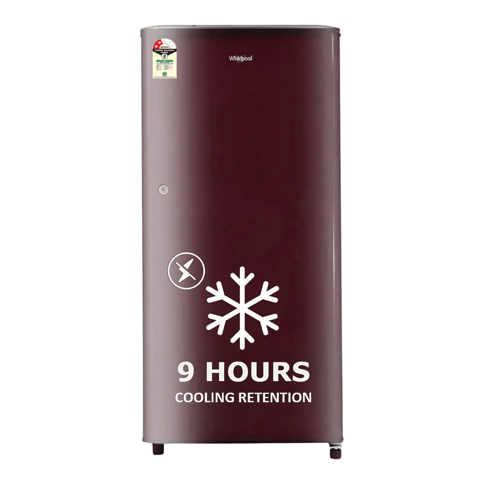 Whirlpool WDE Series 184 Litres 2 Star Direct Cool Single Door Refrigerator with Insulated Capillary Technology (72677, Wine)