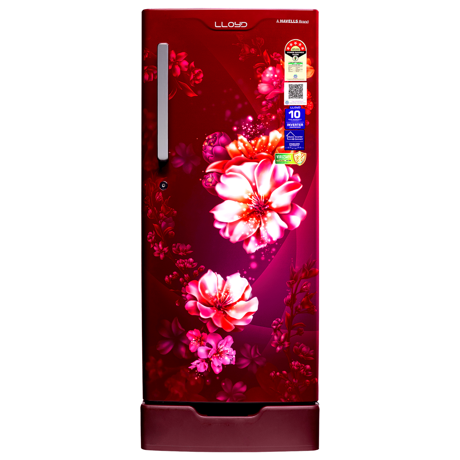 LLYOD 188 Litres 5 Star Direct Cool Single Door Refrigerator with Rapid Freeze Technology (GLDF205SCWS2LC, Cherry Blossom Wine)