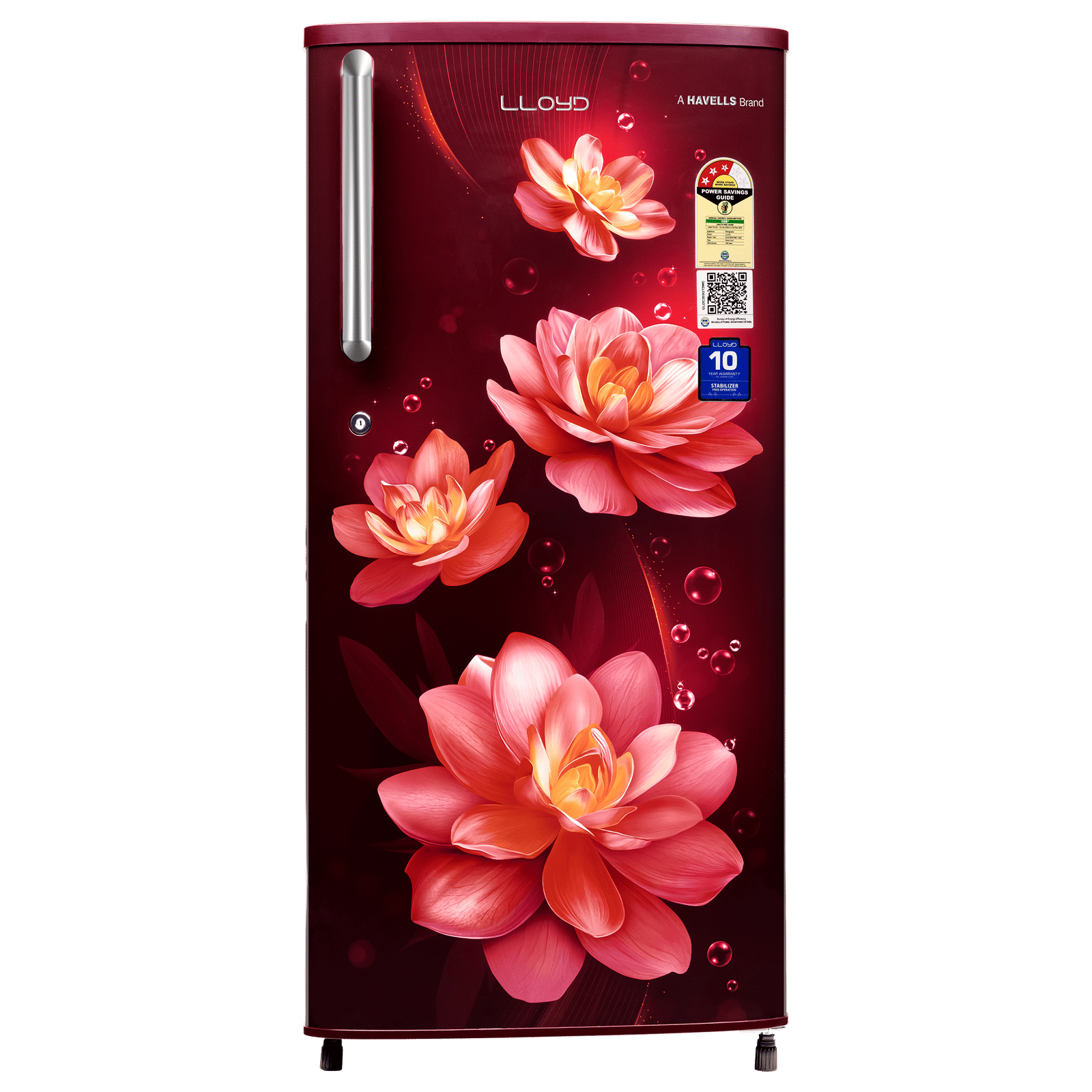LLOYD Prime 188 Litres 3 Star Direct Cool Single Door Refrigerator with Antibacterial Gasket (GLDC203GSWT2WC, Silk Wine)