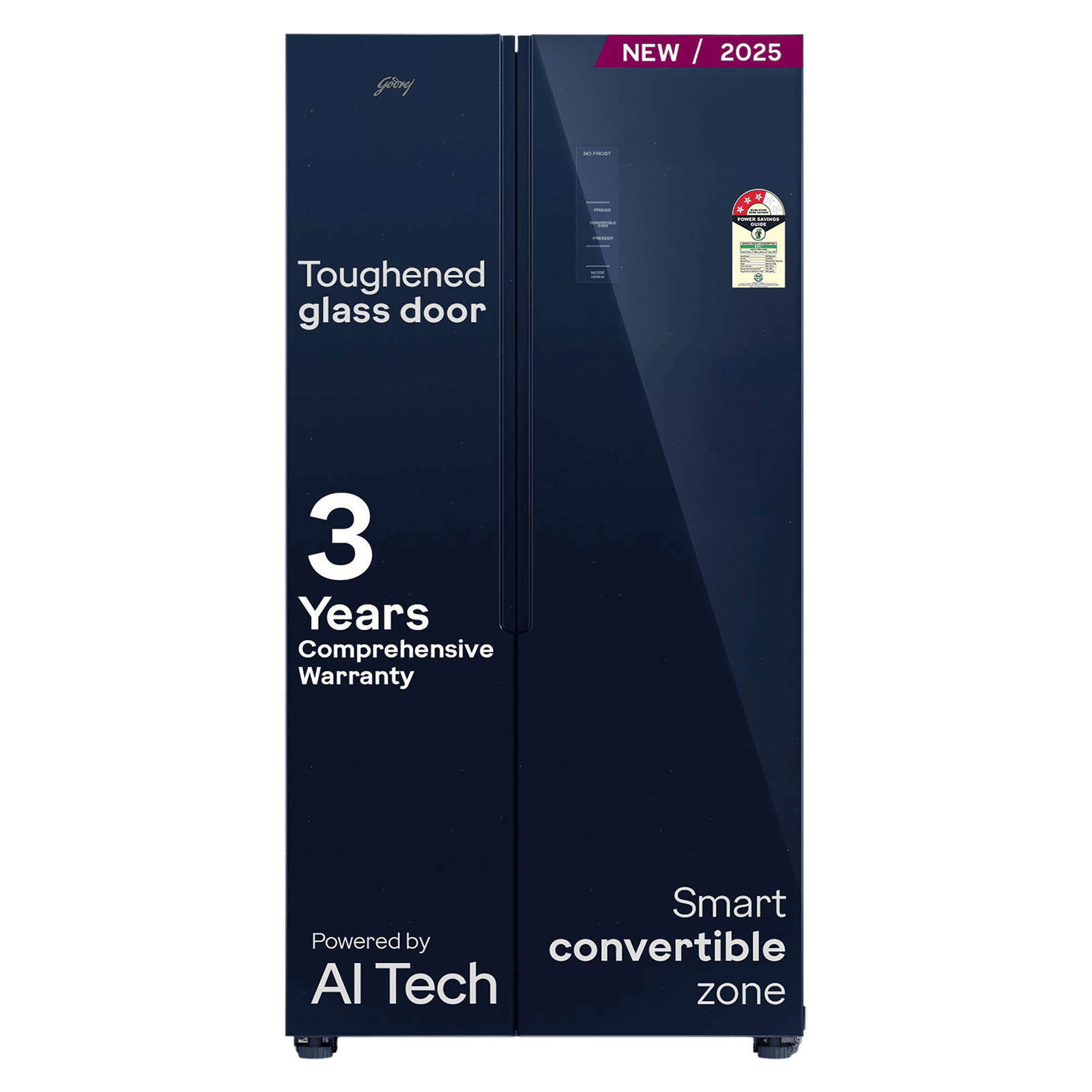 Godrej 600 Litres 3 Star Frost Free Side by Side Refrigerator with Powered By AI (RS EONVELVET 646C RIT, Opera Blue)