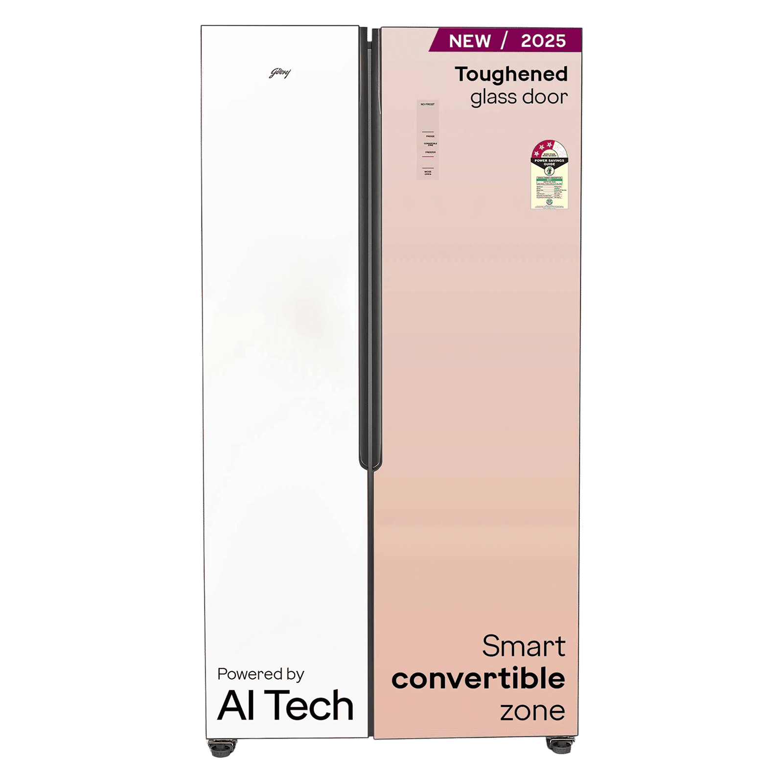 Godrej 600 Litres 3 Star Frost Free Side by Side Refrigerator with Powered By AI (RS EONVELVET 646C RIT, Opera Rose)