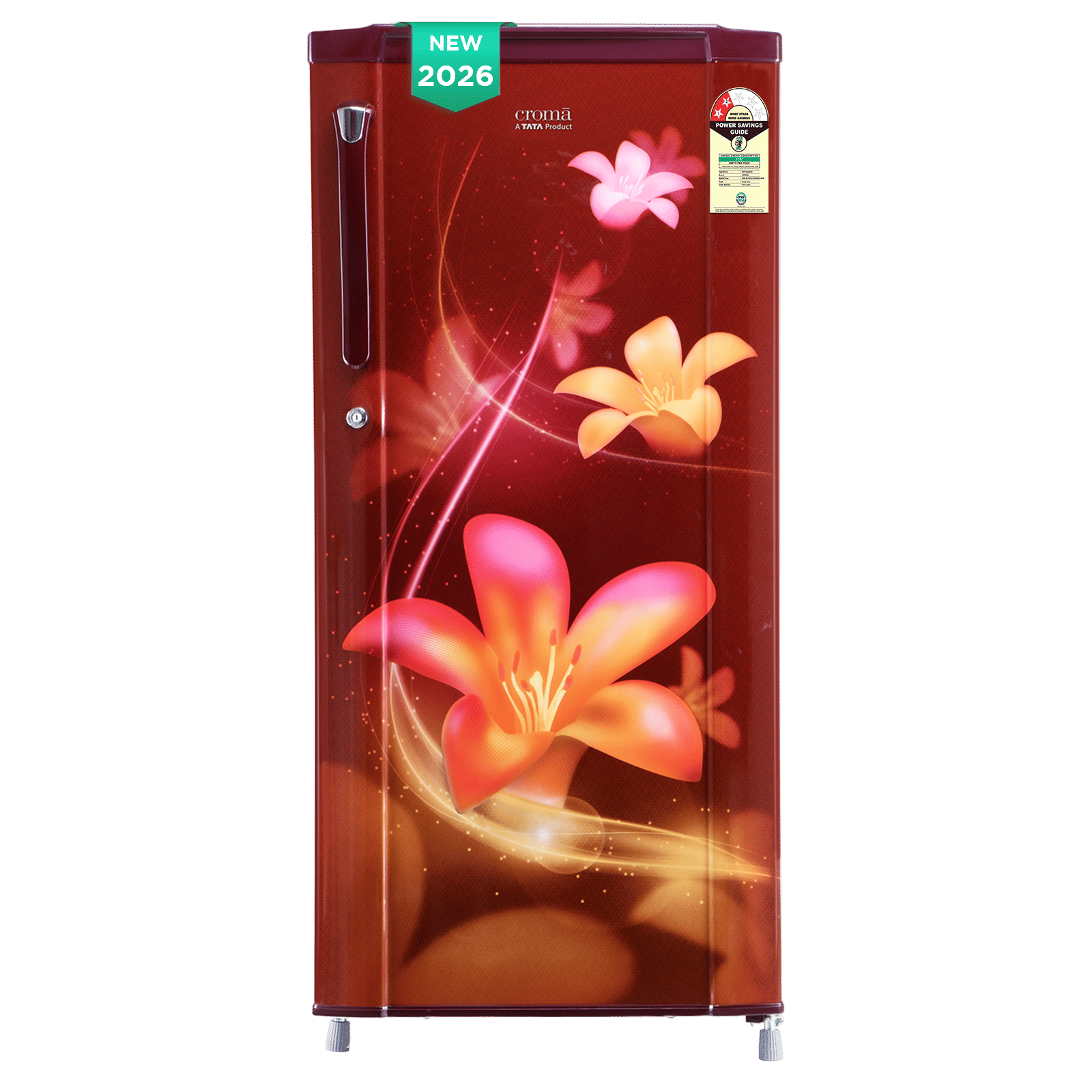 Croma 185 Litres 2 Star Direct Cool Single Door Refrigerator with Anti Fungal Gasket (Red Erika)