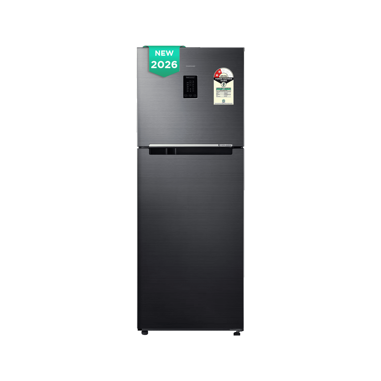 Samsung RT31 301 Litres 2 Star Frost Free Double Door Convertible Refrigerator with Twin Cooling Plus Technology (RT31H4522BX/HL, Luxe Black) (2026 Model)
