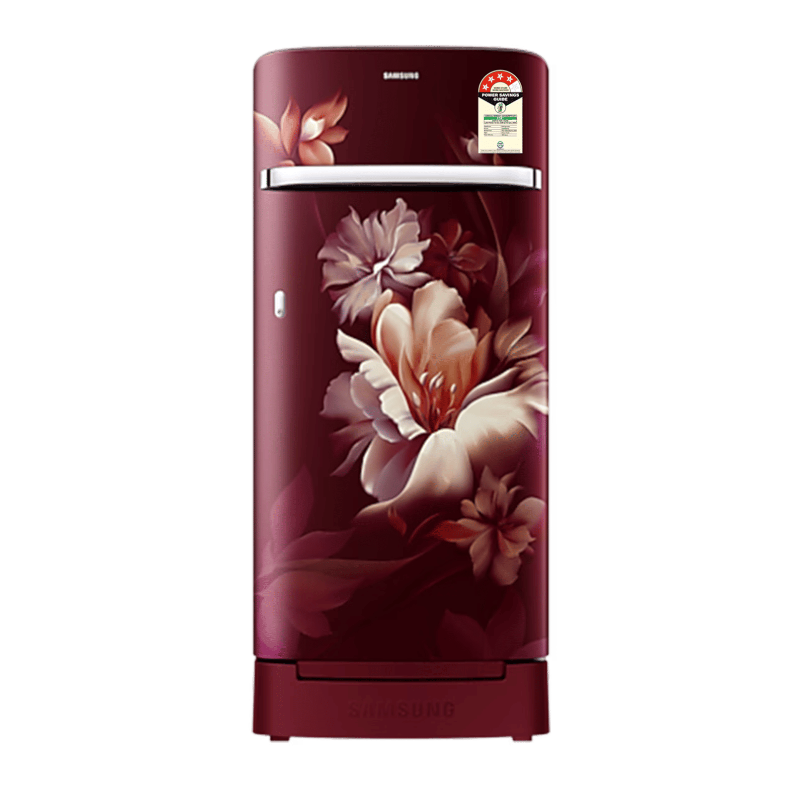 Samsung RR21 189 Litres 4 Star Direct Cool Single Door Refrigerator with Anti Bacterial Gasket (RR21H2H24RZ/HL, Midnight Blossom Red)