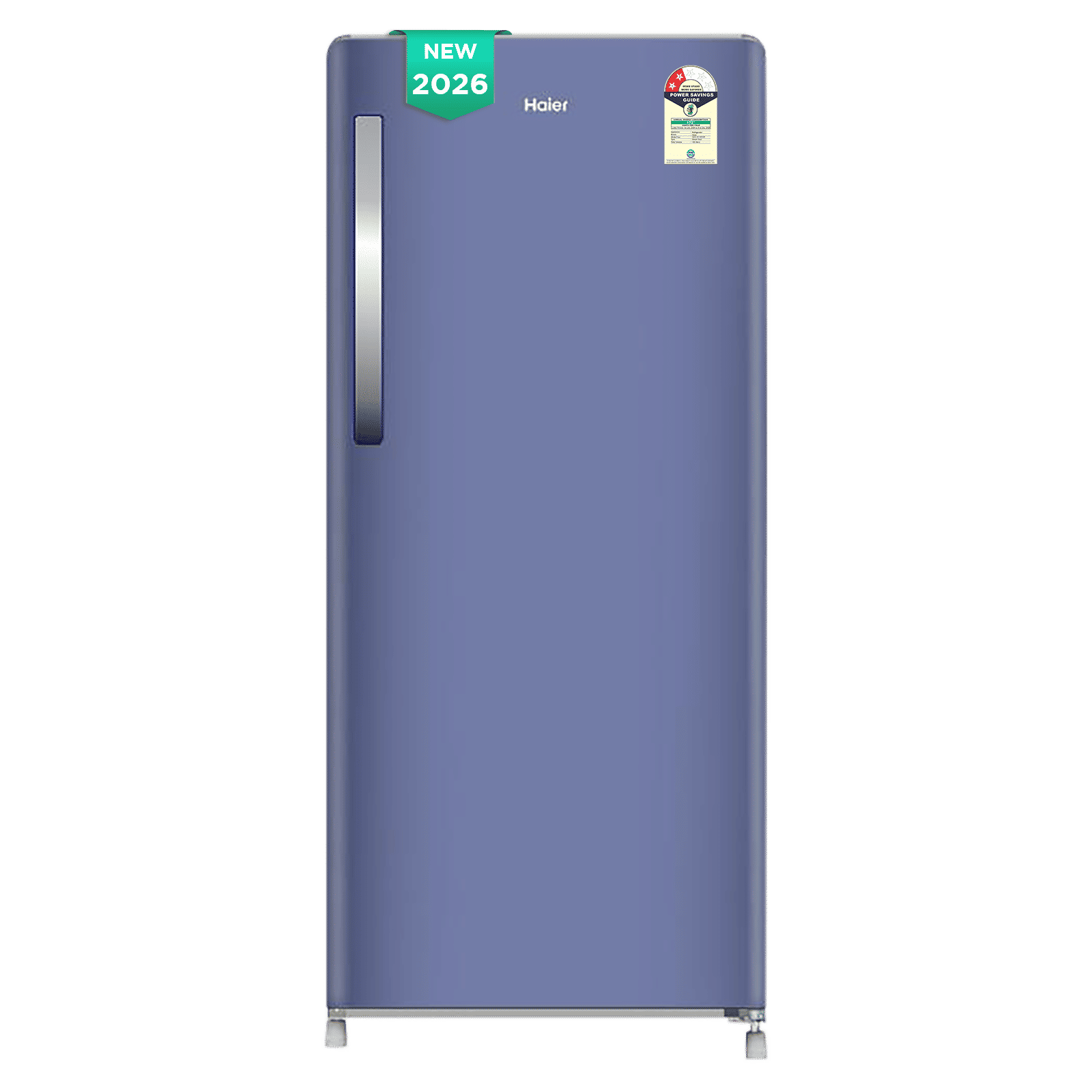 Haier 190 Litres 2 Star Direct Cool Single Door Refrigerator with Toughened Glass Shelves (HRD-2112BRBA-N, Radish Blue) (2026 Model) (2026 Model)