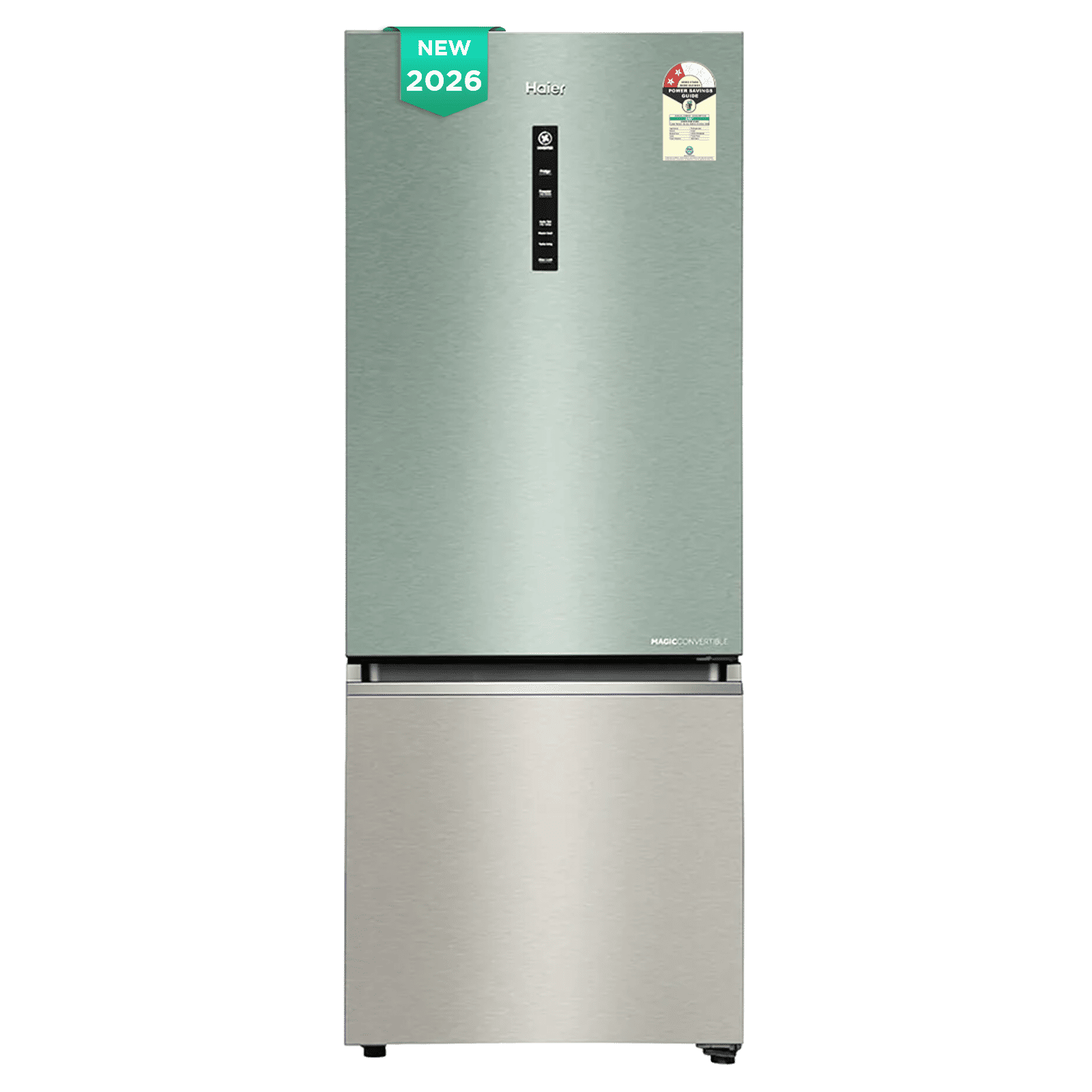 Haier 325 Litres 2 Star Frost Free Double Door Bottom Mount Convertible Refrigerator with Triple Inverter Technology (HRB-3752SGGA-P, Sage Green Glass) (2026 Model)