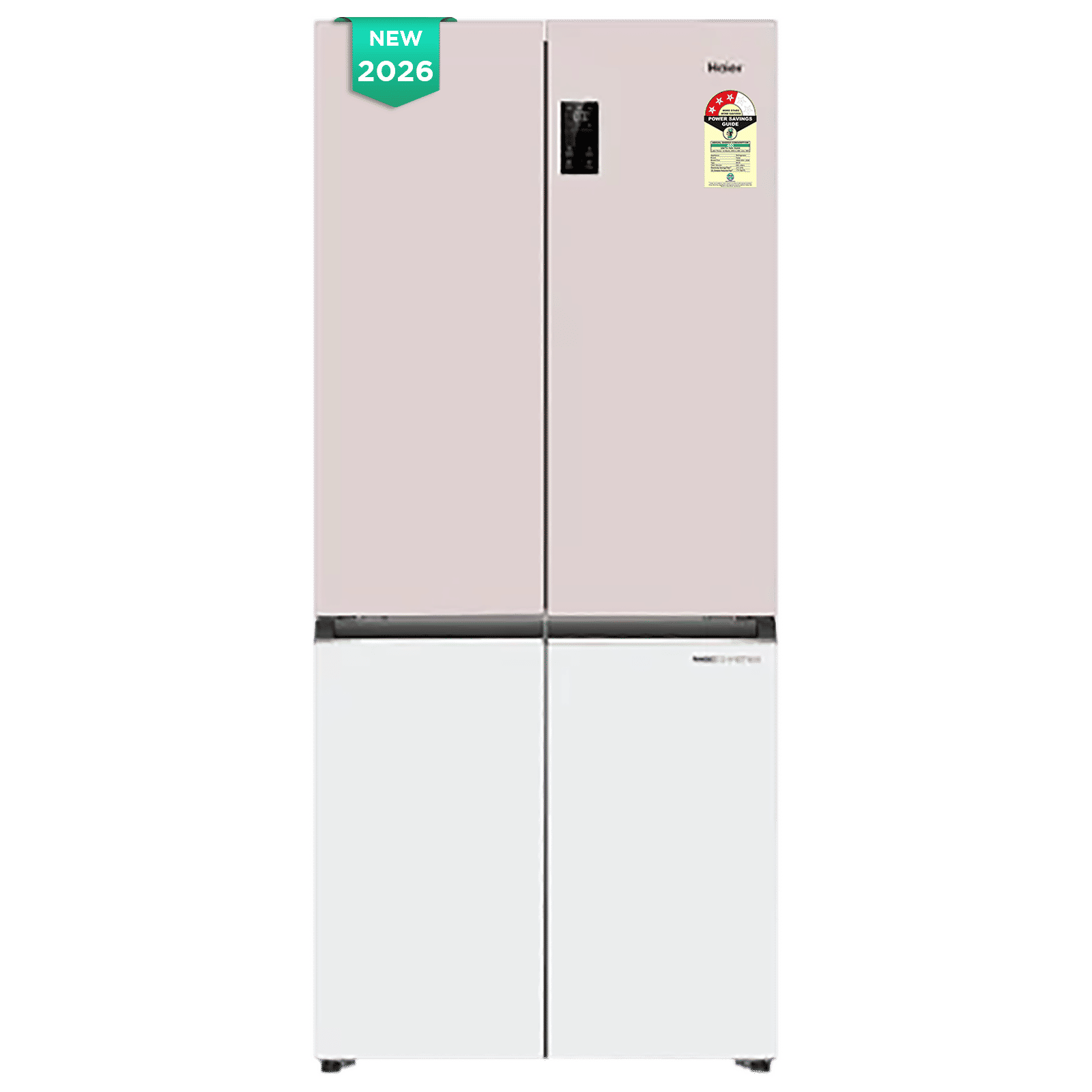 Haier Vogue Lumiere 520 Litres 3 Star Frost Free Side by Side Refrigerator with Digital Display Panel (HRB-600RW, Rosette White) (2026 Model)