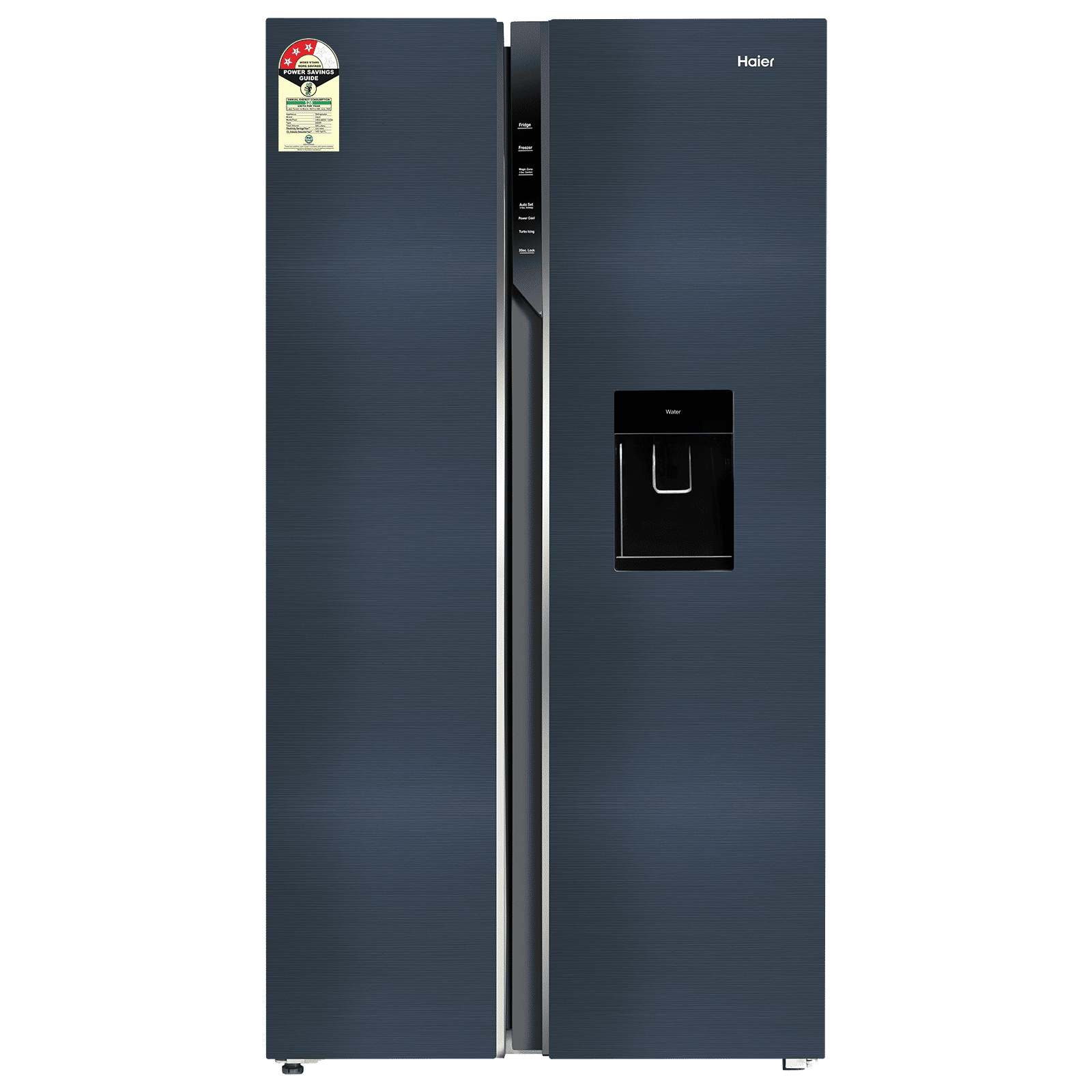 Haier 596 Litres 3 Star Frost Free Side by Side Refrigerator with Built-in Water Dispenser (HRS-682WUSU1, Ultramarine Steel)