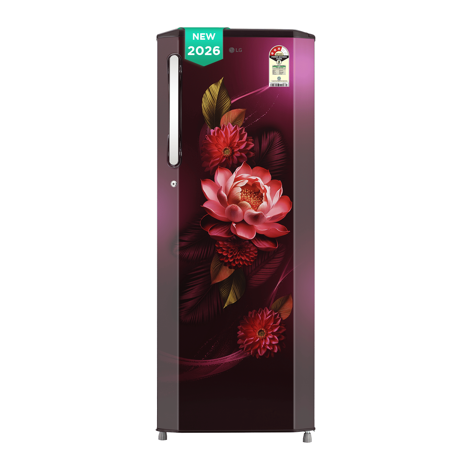 LG 261 Litres 3 Star Direct Cool Single Door Refrigerator with Auto Smart Connect (GLD2736YBRW, Red Water Lily) (2026 Model)