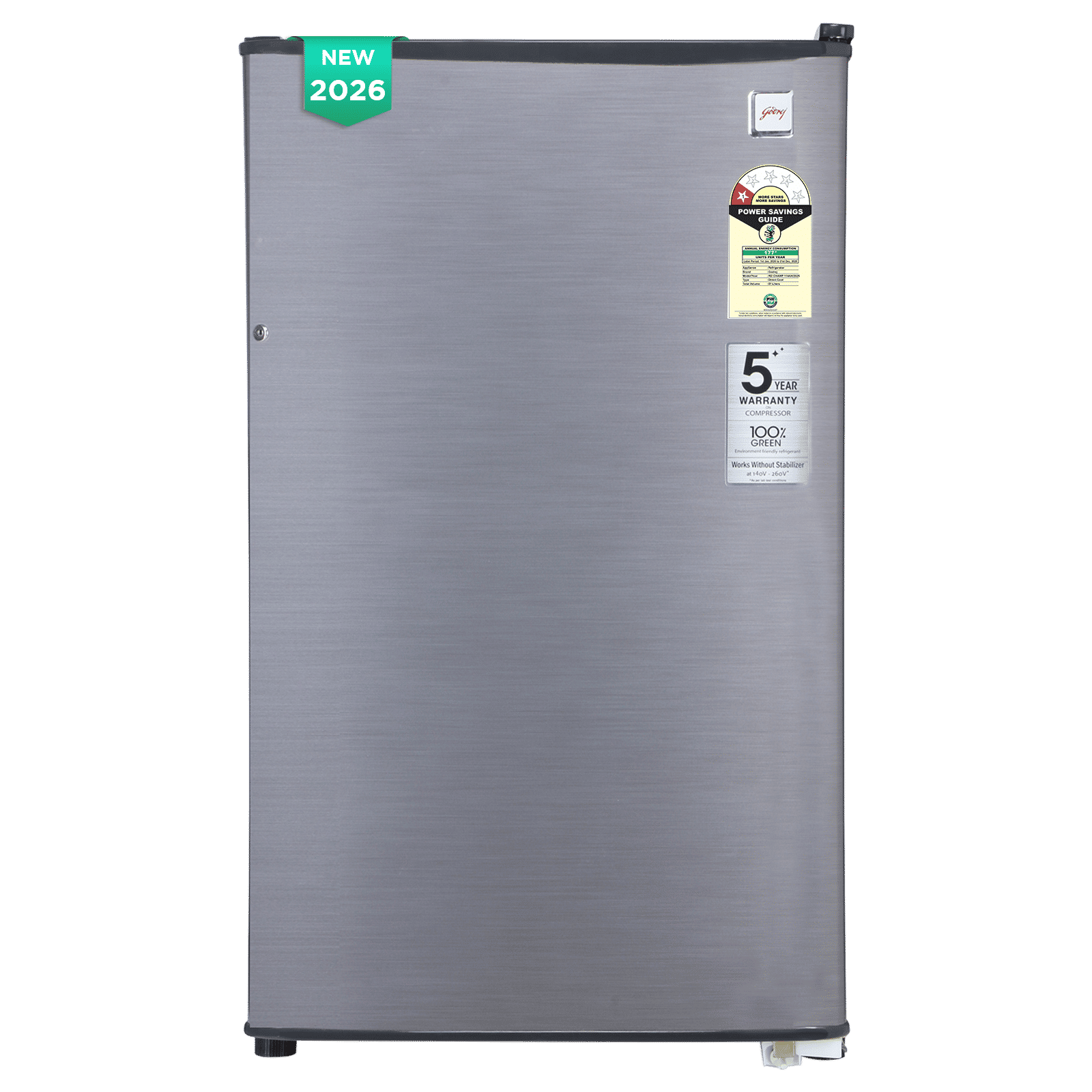Godrej Champ 97 Litres 1 Star Direct Cool Single Door Refrigerator with Large Bottle space (52141501SD03882, Steel Glow) (2026 Model)