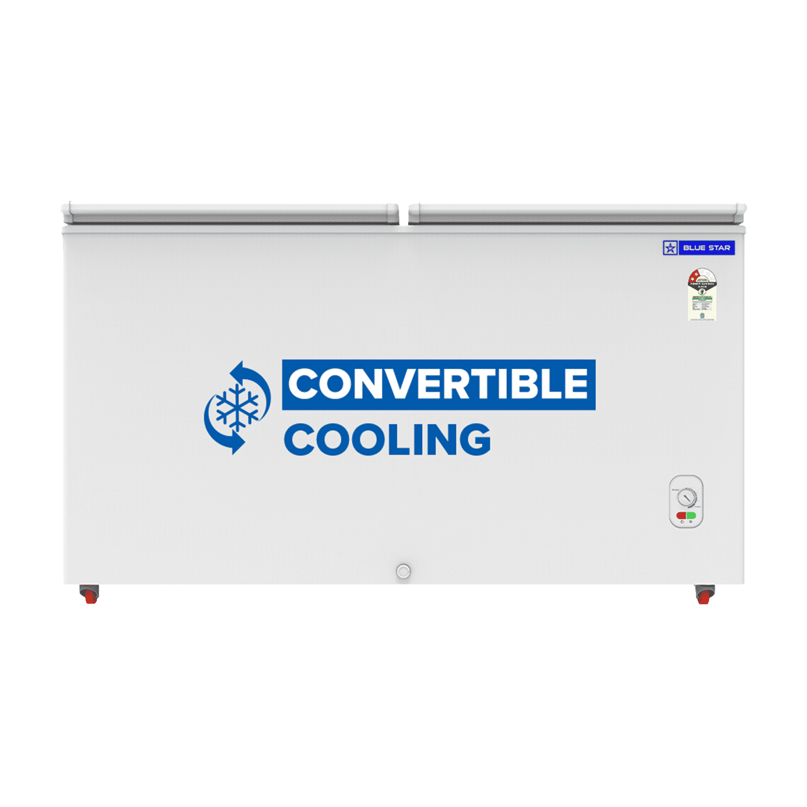Blue Star N Series 391 Litres 2 Star Manual Defrost Double Door Convertible Deep Freezer with Quadracool Technology (HT2-M425, White)