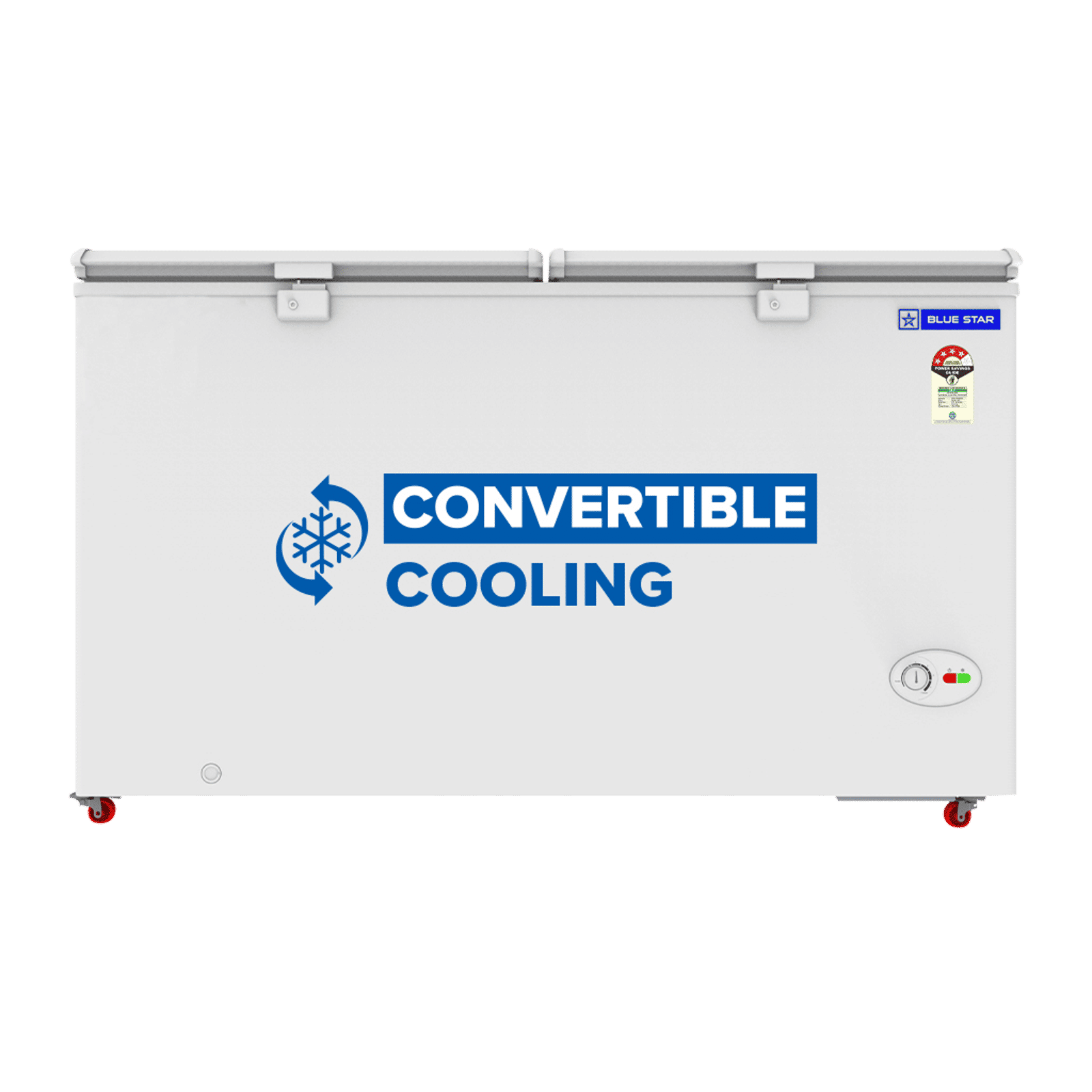 Blue Star N Series 400 Litres 4 Star Manual Defrost Double Door Convertible Deep Freezer with Quadracool Technology (HT4-N450, White)