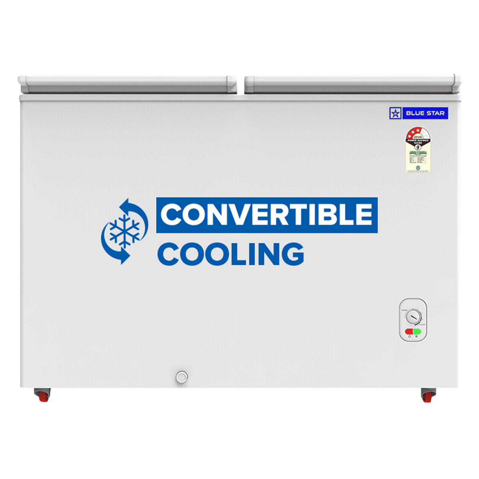 Blue Star N Series 293 Litres 3 Star Manual Defrost Double Door Convertible Deep Freezer with Quadracool Technology (HT3-M325, White)