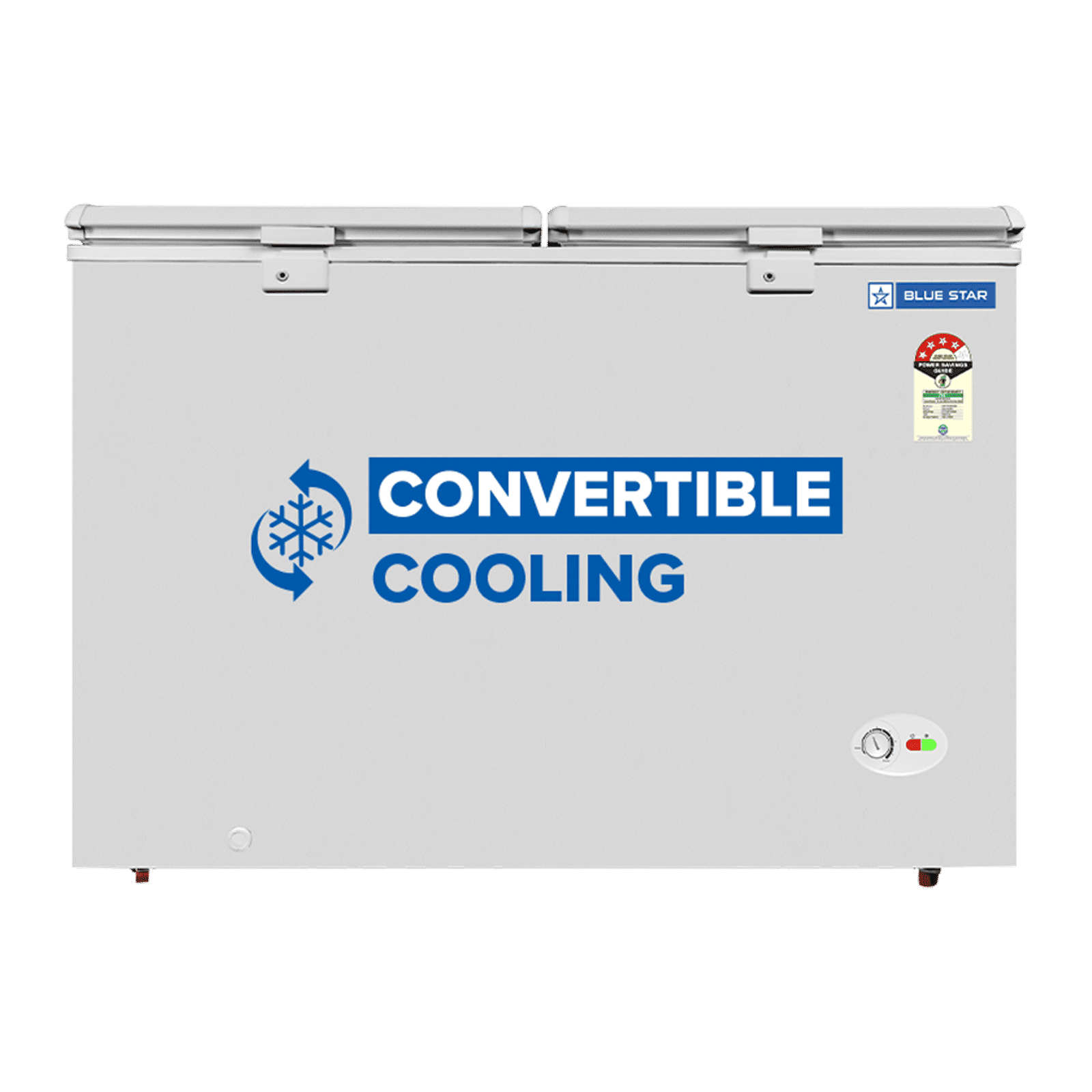 Blue Star N Series 350 Litres 4 Star Manual Defrost Double Door Convertible Deep Freezer with Quadracool Technology (HT4-N375, White)