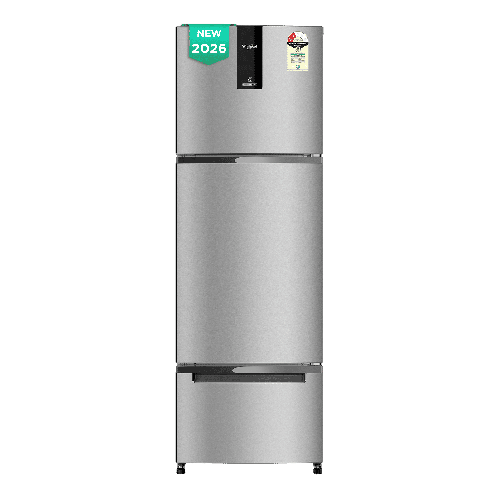 Whirlpool Protton Nxt 237 Litres 2 Star Frost Free Triple Door Convertible Refrigerator with Microblock Technology (22355, Silver) (2026 Model)