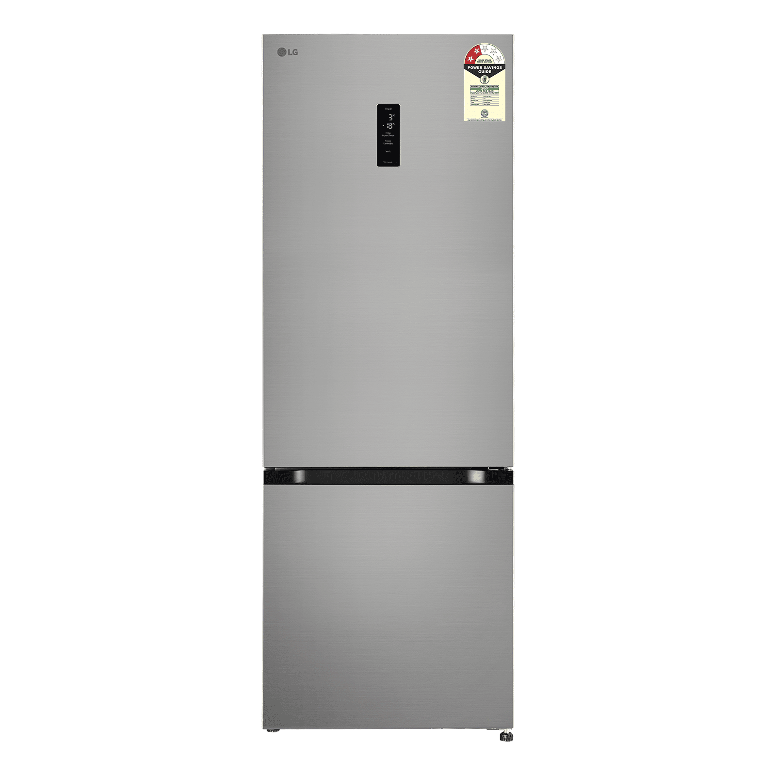 LG 340 Litres 2 Star Frost Free Double Door Smart Wifi Enabled Refrigerator with Smart Diagnosis (GLB3426BDPZ, Shiny Steel)