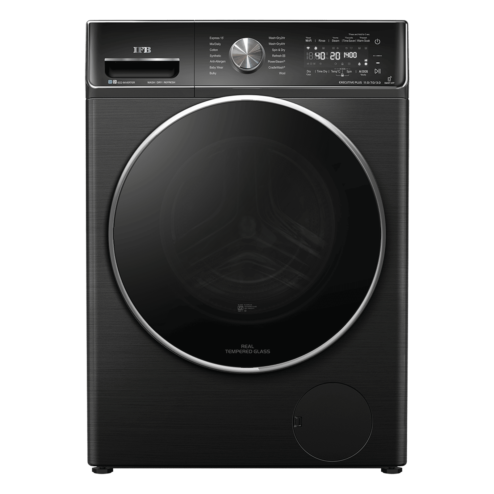 IFB 11/7/3 Kg 5 Star Wi-Fi Inverter Fully Automatic Front Load Washer Dryer Refresher (Executive Plus ZBG, 8903287033735, Powered by Ai, Black VCM)