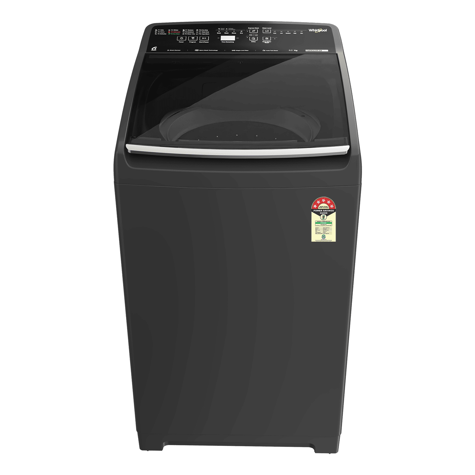 Whirlpool 8 kg 5 Star Fully Automatic Top Load Washing Machine (Stainwash Pro, 31692, 6th Sense Technology, Grey)