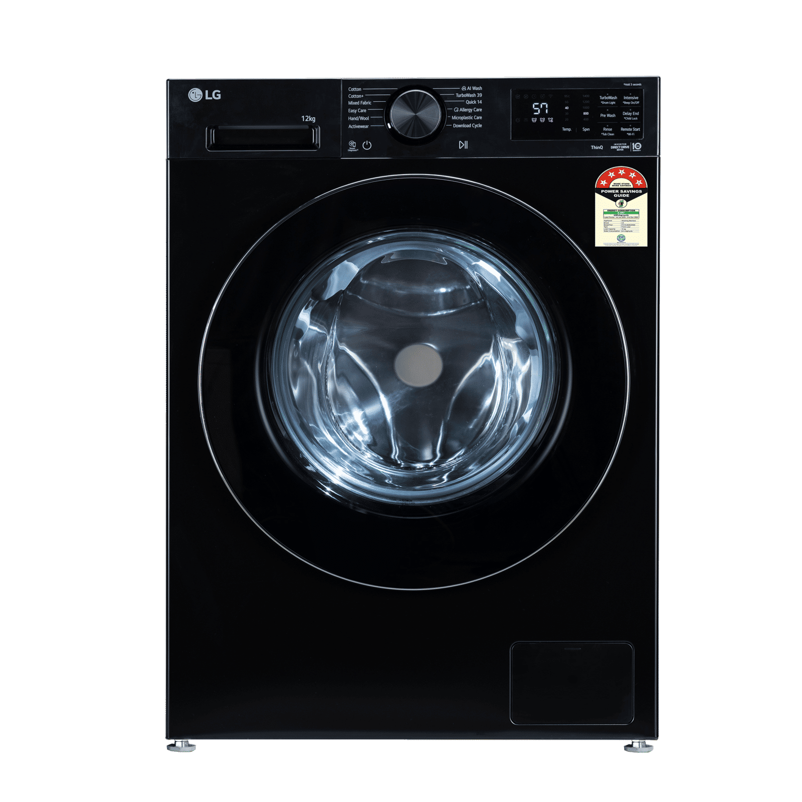LG 12 kg 5 Star Wi-Fi Inverter Fully Automatic Front Load Washing Machine (GVX, FX1412N5O, ThinQ Technology, Onyx Black)