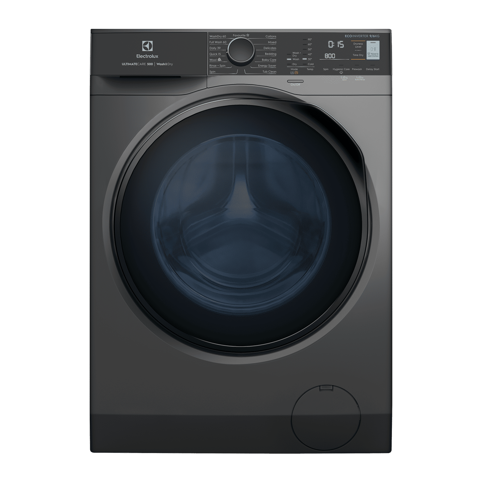 Electrolux 9 kg Fully Automatic Front Load Washer Dryer (UltimateCare 500, EWW9024P5SB, UltraMix Technology, Dark Silver)