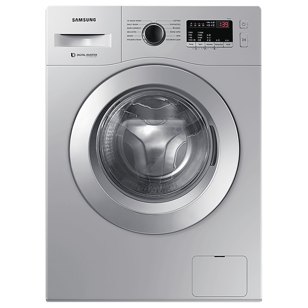 SAMSUNG 6.5 kg 5 Star Fully Automatic Front Load Washing Machine (12 Wash Programs, WW66R20GKSS/TL, Silver)