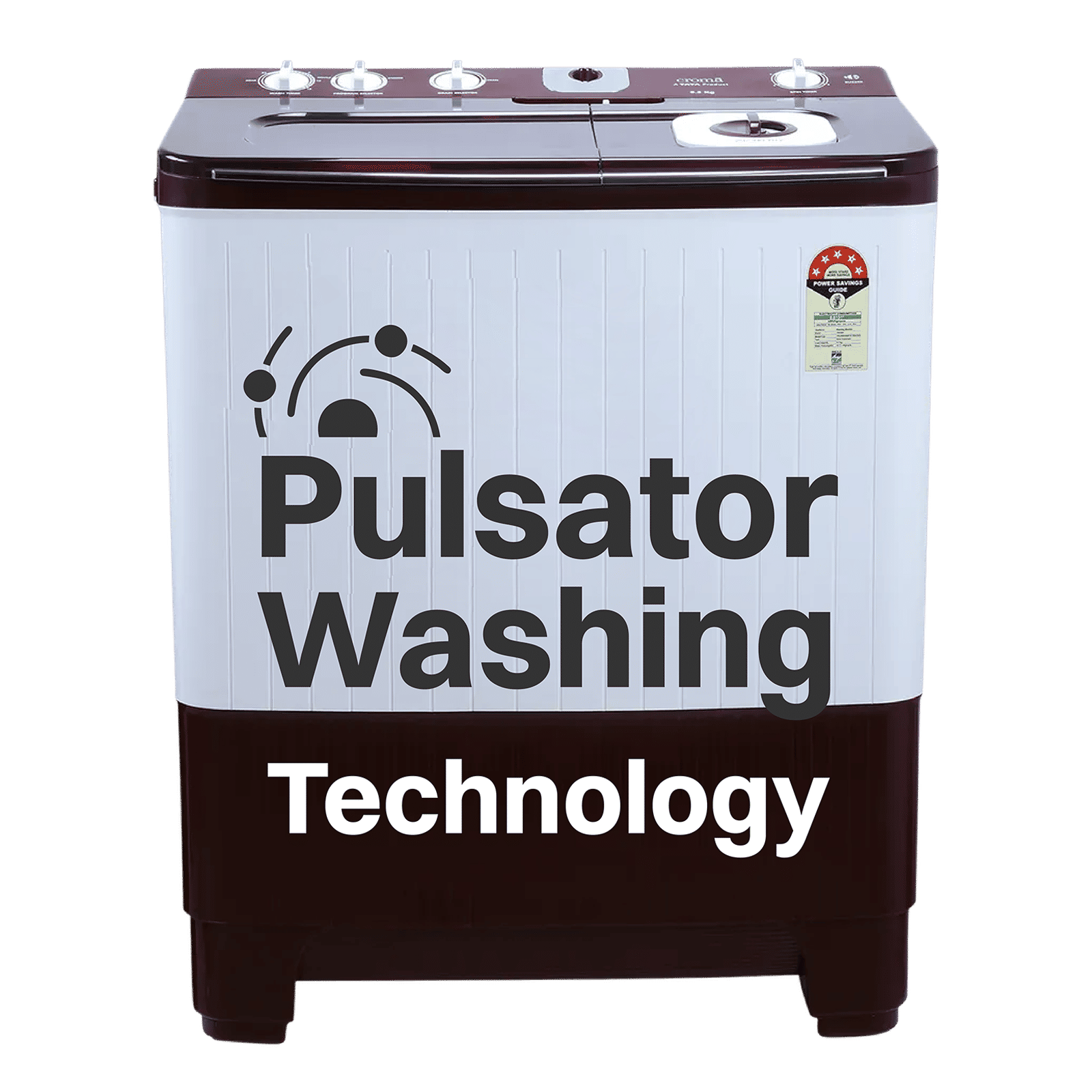 Croma 8.5 kg 5 Star Semi Automatic Washing Machine with Active Soak Function ( Burgundy)